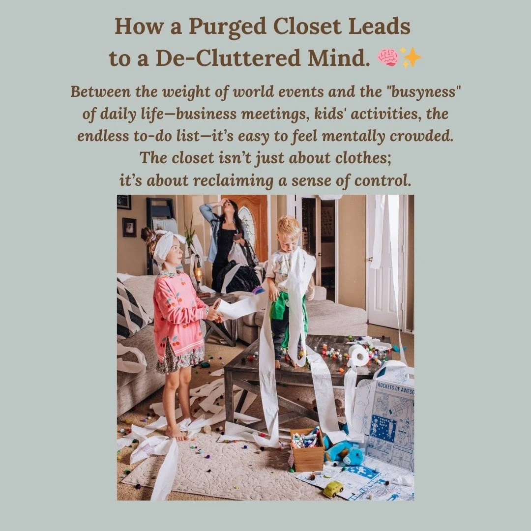 5 Signs Your Closet is Adding to Your Stress...
If you recognize these, it&rsquo;s time for a "Brain Dump" (starting with your wardrobe).

1. The "Morning Scowl": You open your closet, see a mountain of clothes, and immediately fe