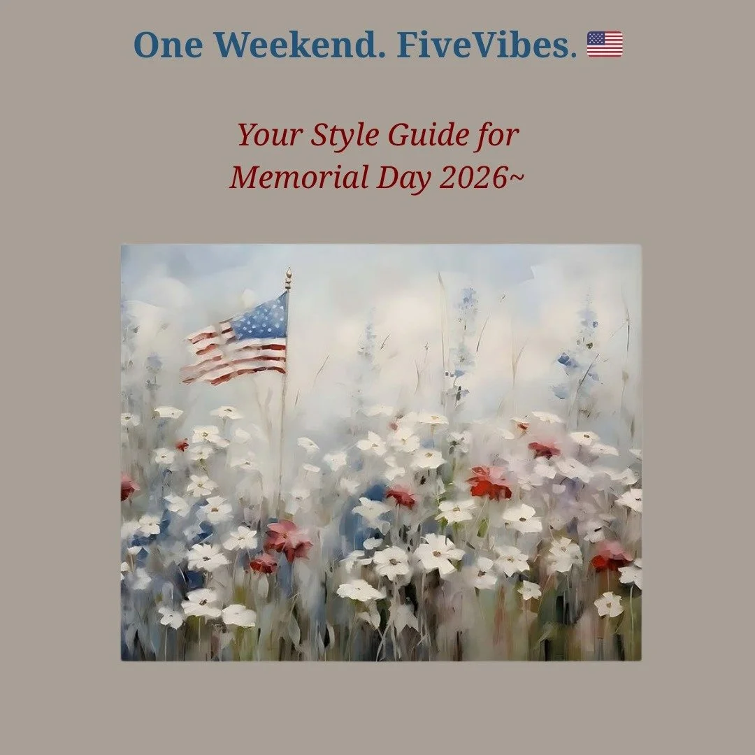 The Long Weekend, Reimagined. 🇺🇸✨ 

From morning reflection to the evening firepit&mdash;elevated inspirations for every Memorial Day plan.
Let&rsquo;s move away from literal prints and lean into high-end tonal shades and versatile pieces that work