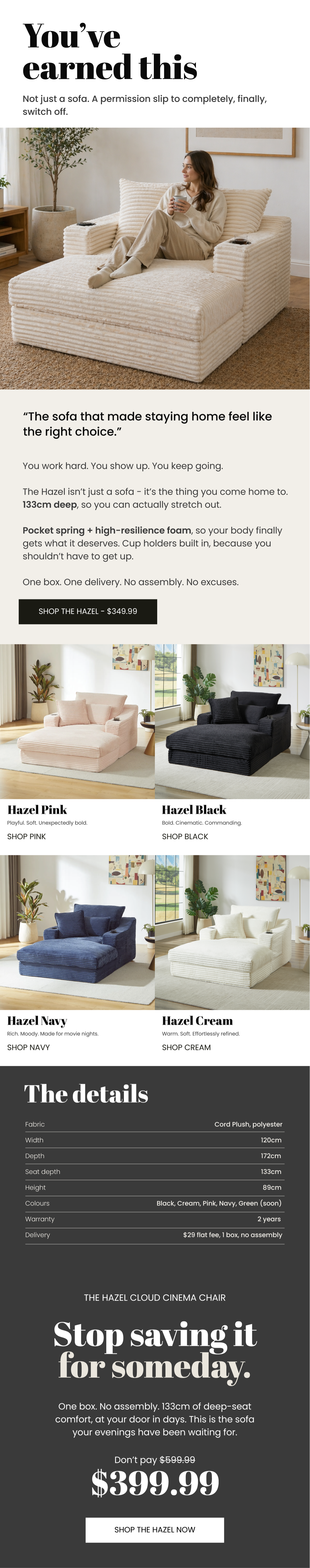 Ovaro Home Hazel Sofa EDM