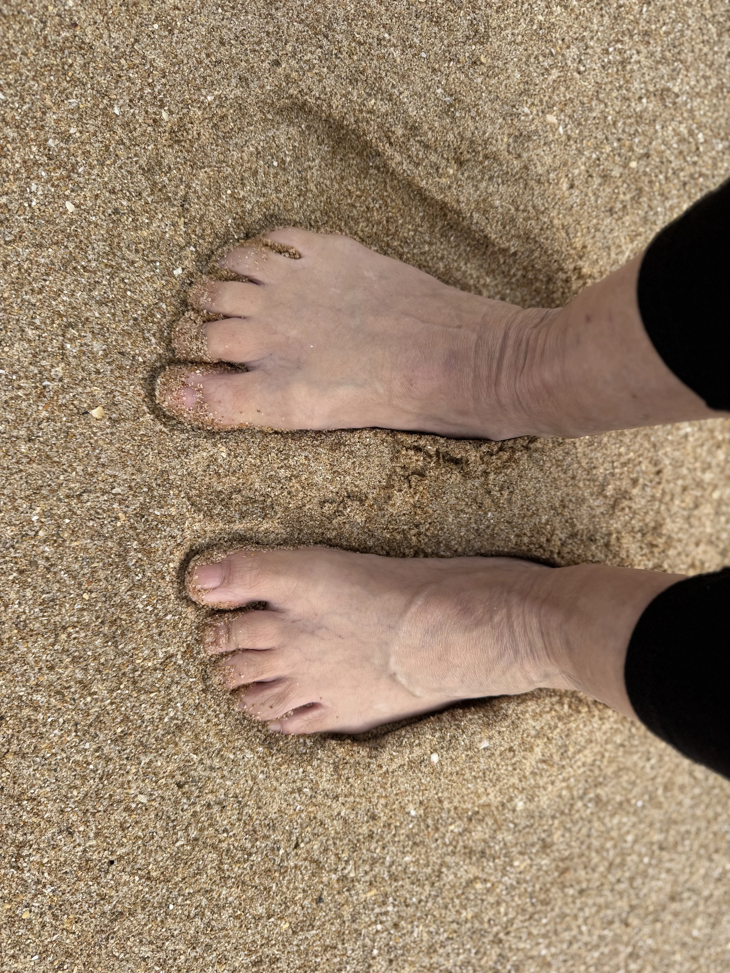 first time to have feet in the sand since Carlsbad!
