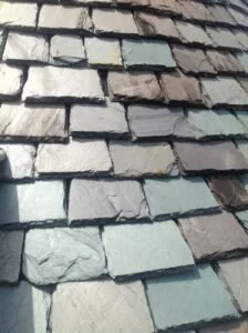 Multi colored slate roof