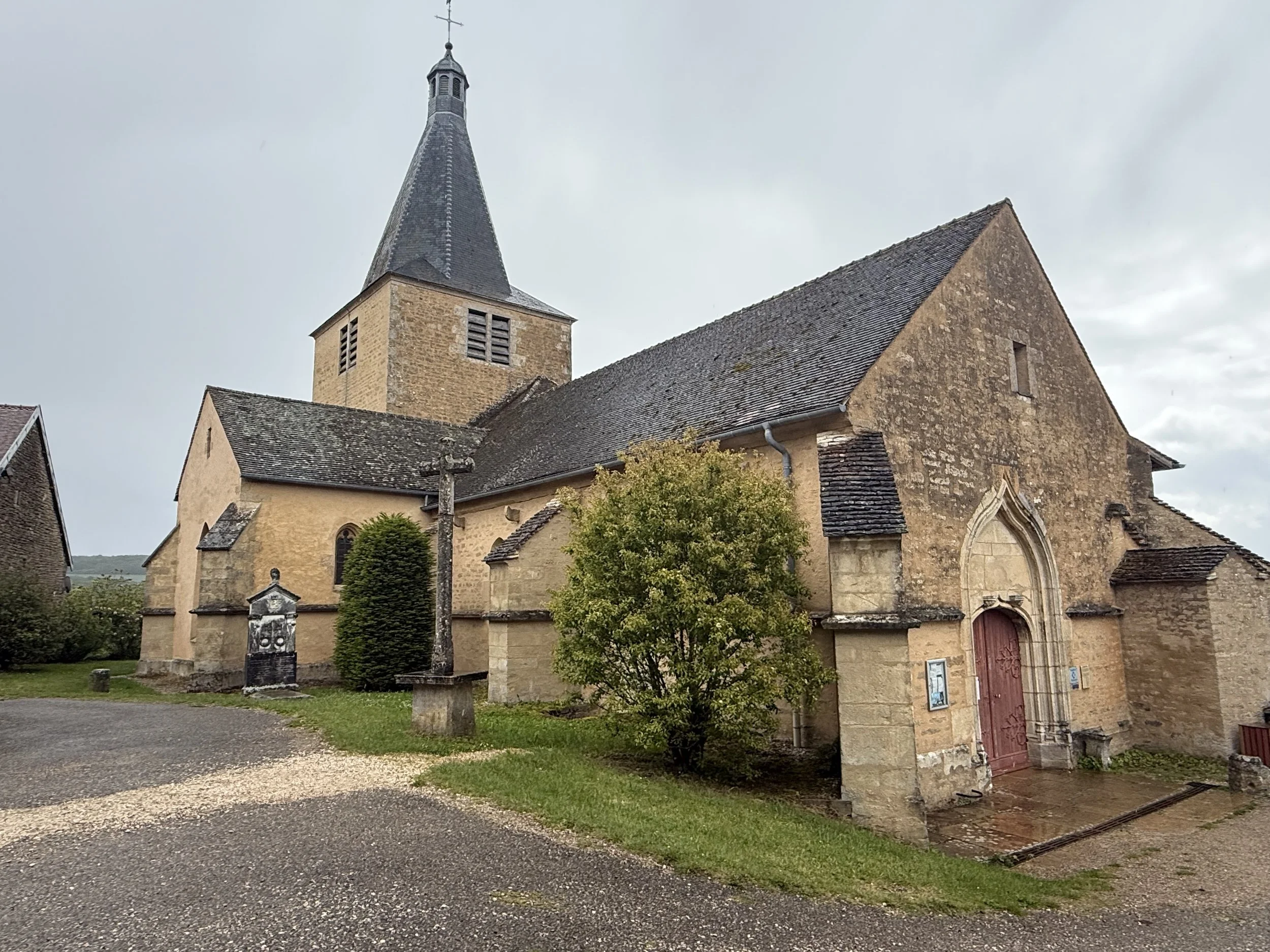 Rain, Slate and a Charcuterie Board in Burgundy — The Church of Saint-Philippe and Saint-Jacques at Châteauneuf-en-Auxois