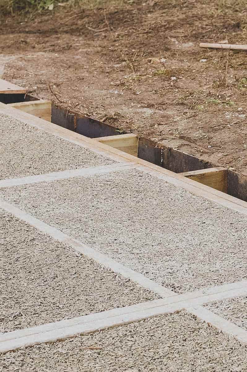 The foundation of the garden office/bedroom in Marlow, Buckinghshire