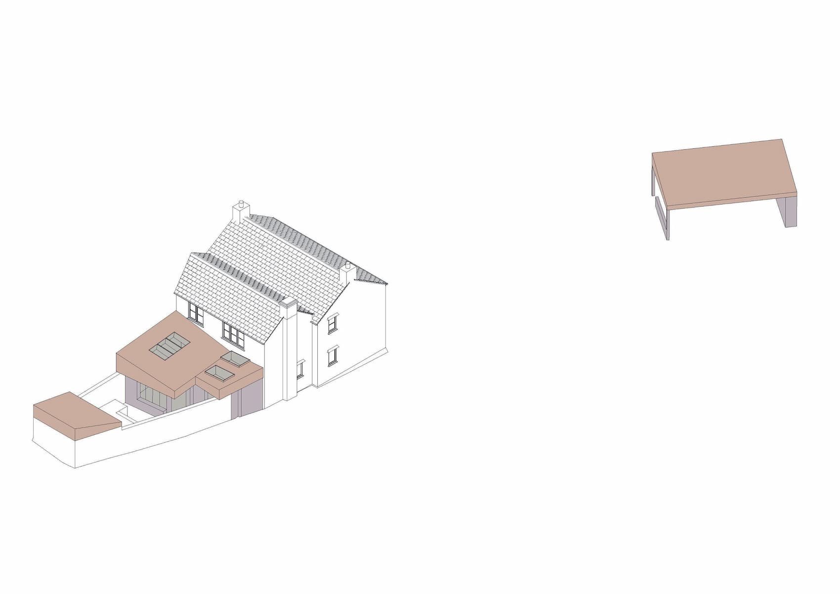 Architectural drawing of whole of Trengrove Cottage site in Falmouth