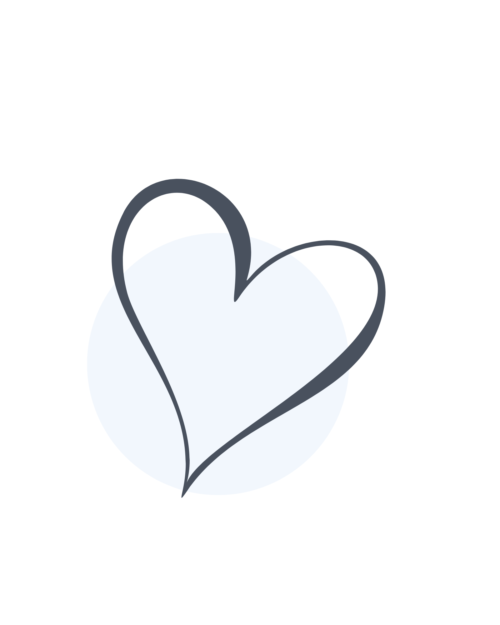 Heart-shaped line drawing symbolizing care, connection, and the Polished experience.