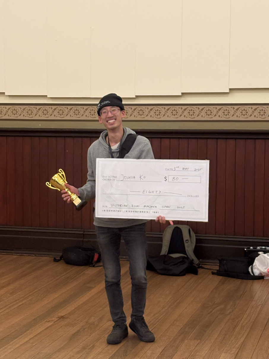 Photo of the winner of the Vic Riichi Open 2025