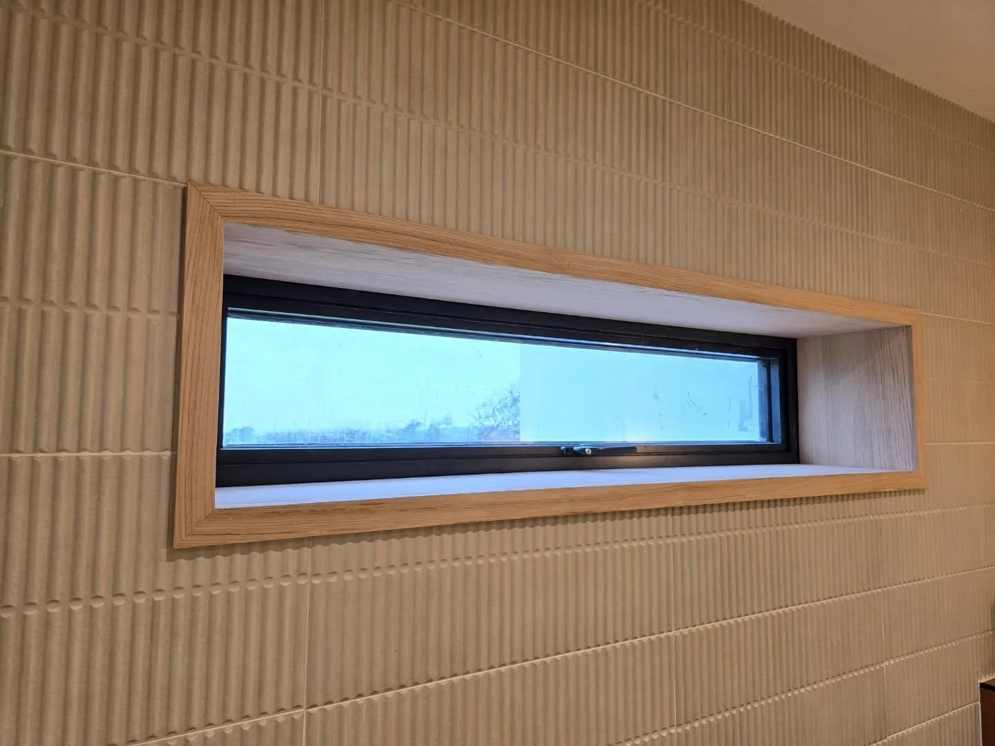 Ash reveals installed for a clean, architectural window detail.

Chosen for its pale tone and fine, straight grain, ash reflects light beautifully and adds subtle warmth to the space.

Its&rsquo;s a nice, stable, workable hardwood that pairs well wit