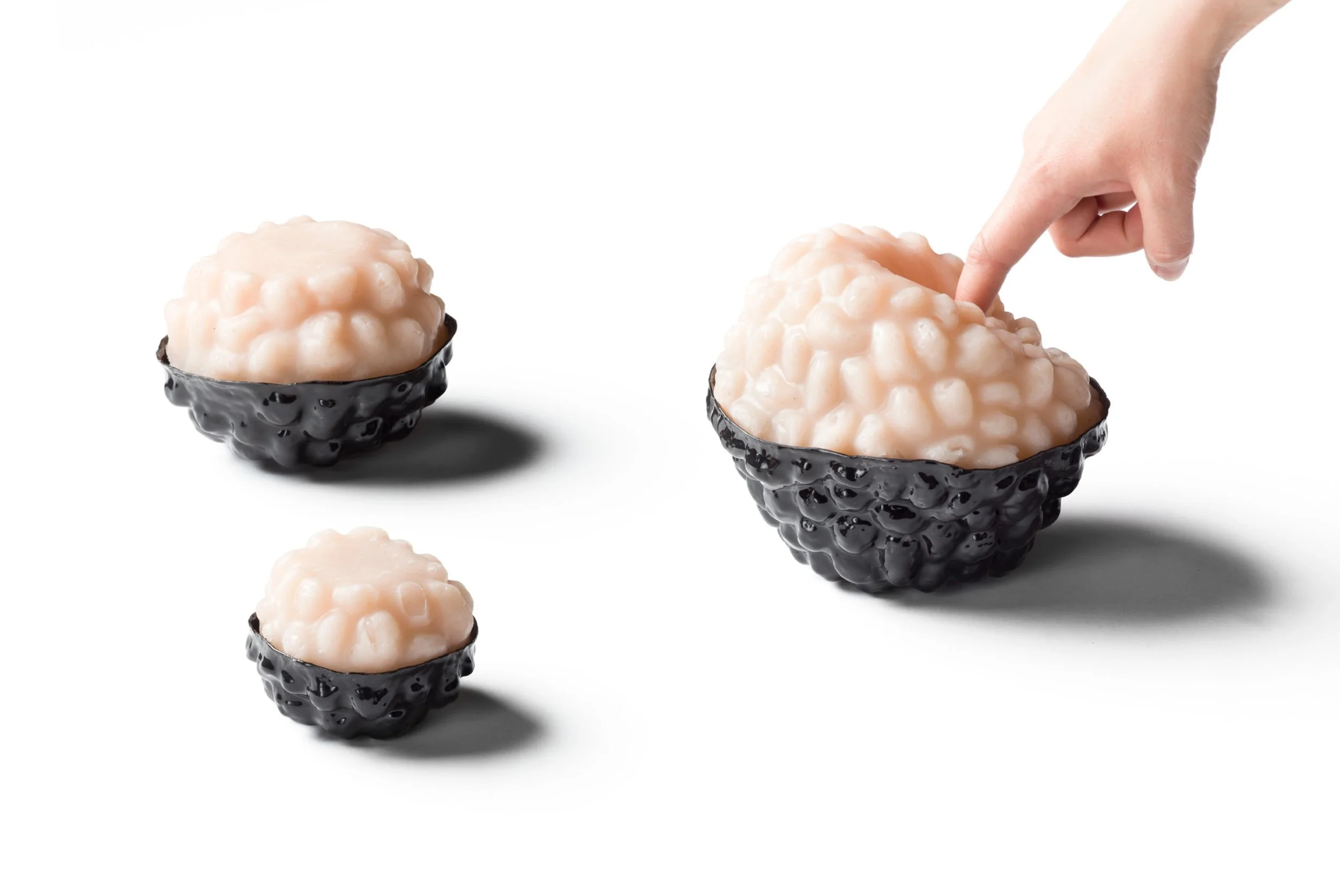 Grotesque Attraction, 2018. Copper, vitreous enamel, silicone — dimensions variable.