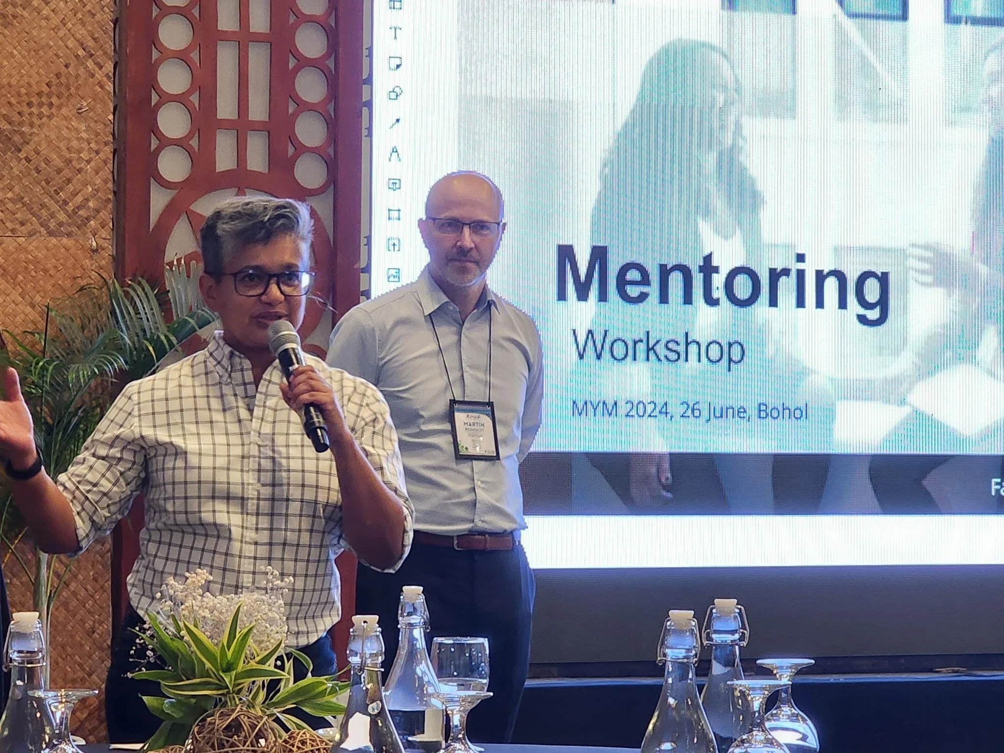 A client of mine from Australia, opening a workshop on Mentoring (Why? How to?, etc.).