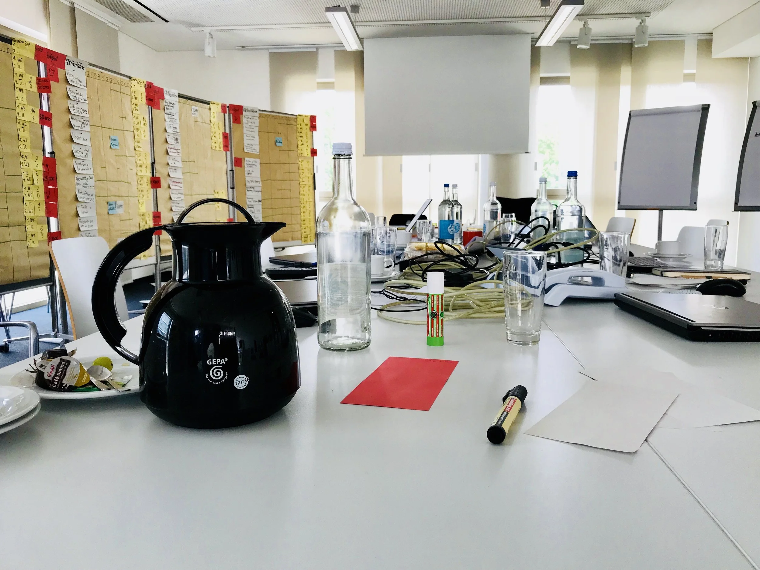 The calm before the next round: I use the lunch break of a team and planning workshop to prepare the final session.