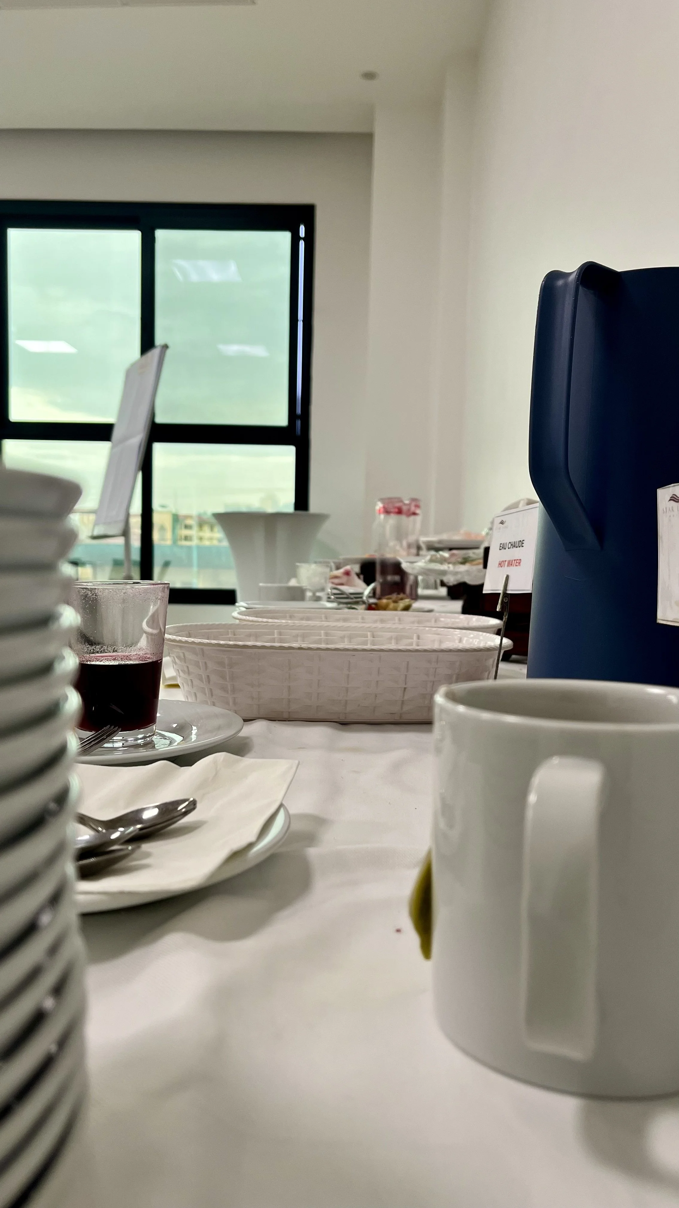 The calm after a workshop is over and everyone left is particularly visible and tangible at what used to be the buffet.