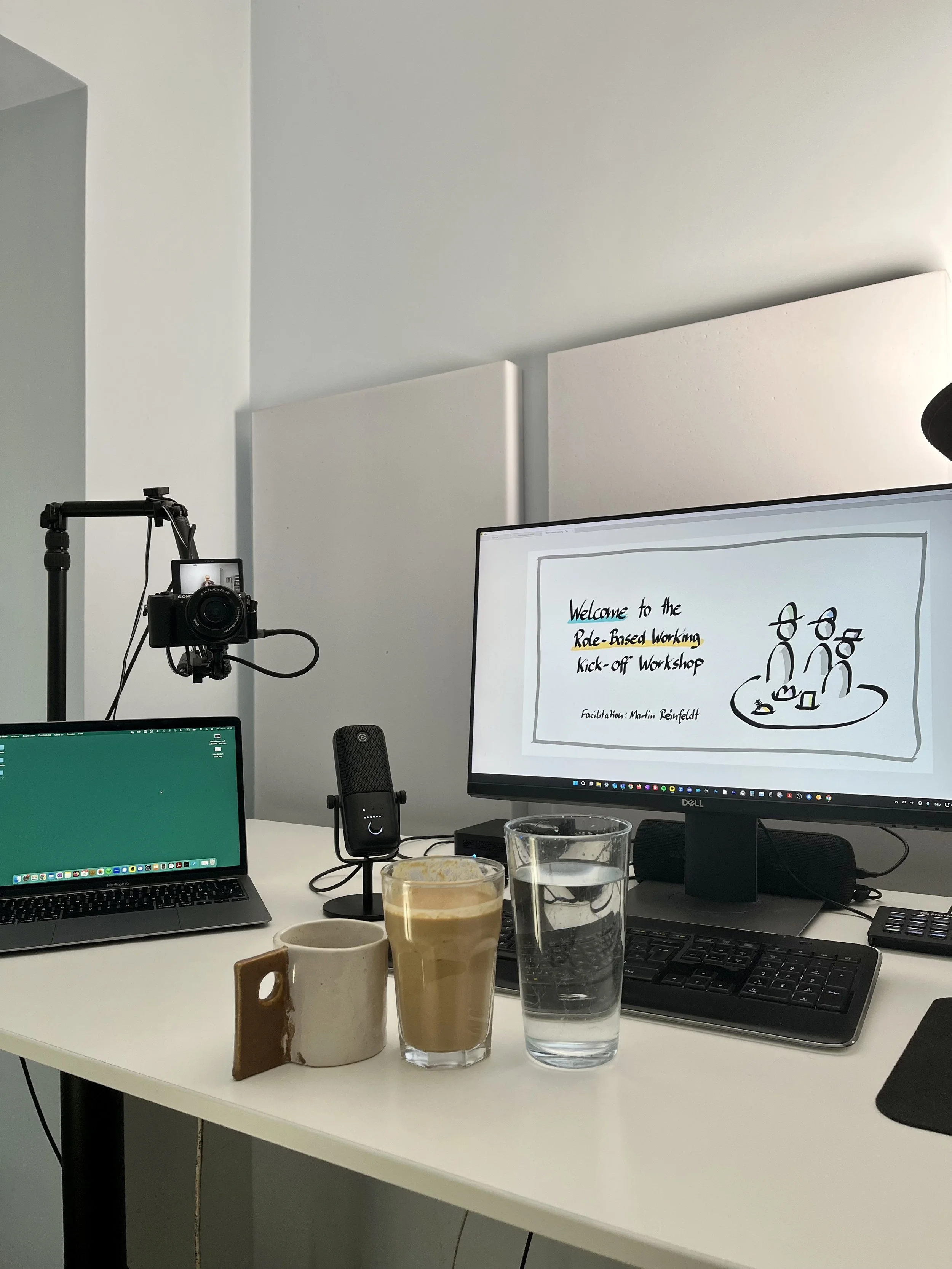 What powers me during a long, virtual session? Coffee, a green smoothie and water!