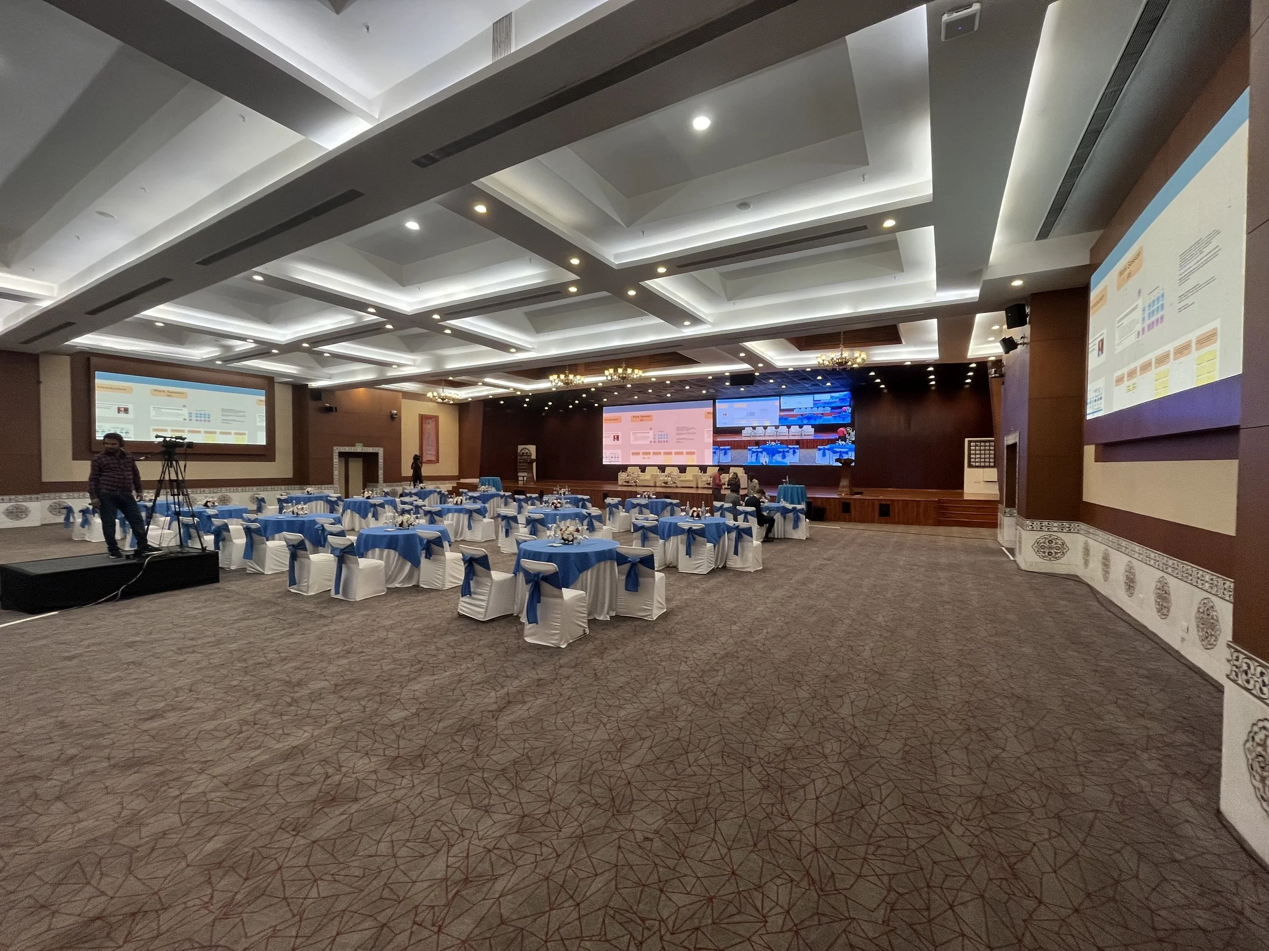 The biggest (and best equipped) venue in which I have facilitated so far: The G20 Hall in Deli, India.