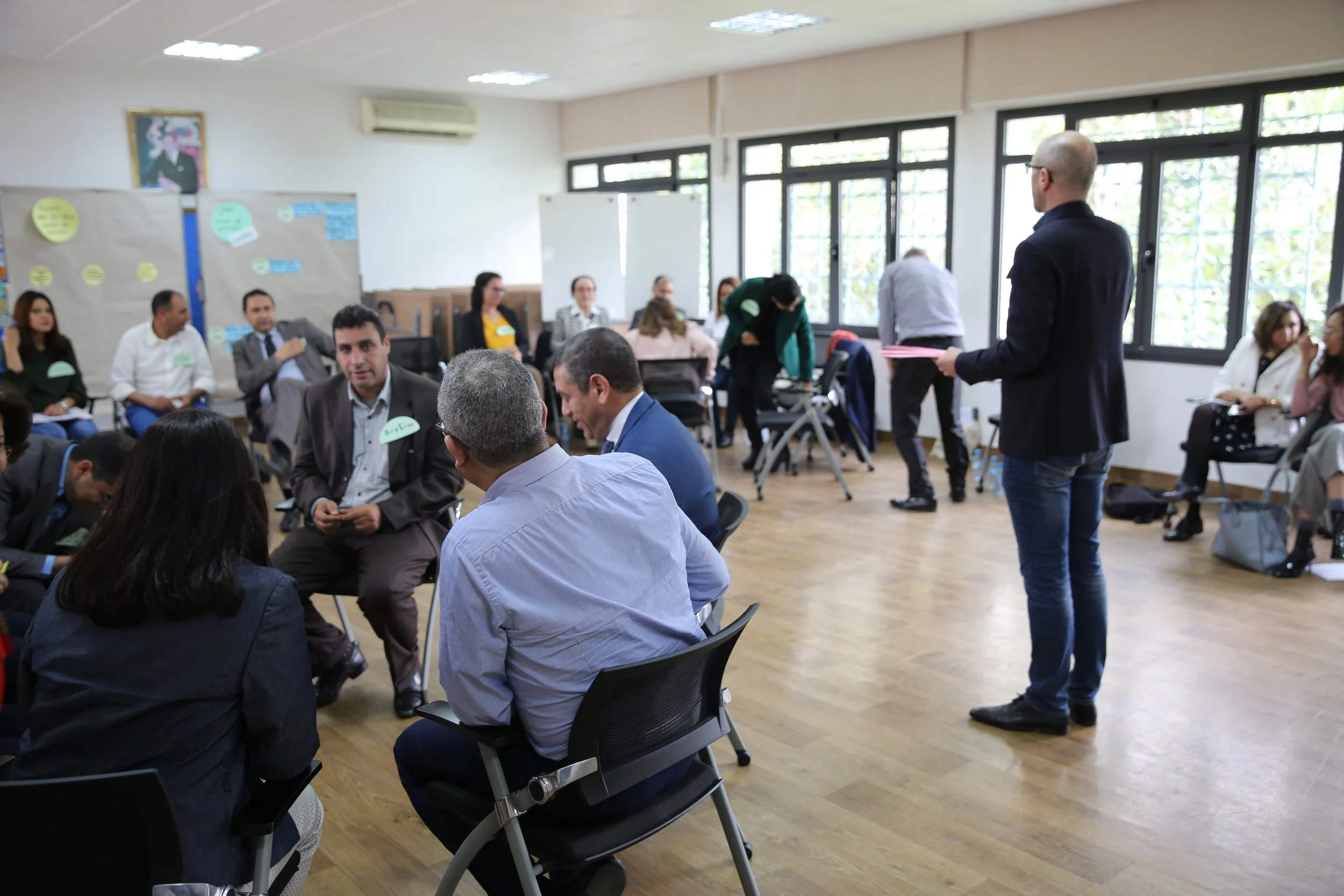 Small group discussions during a training: When I give trainings, it's never to much about presentations, but about "Do & Reflect" or "Reflect & Do".