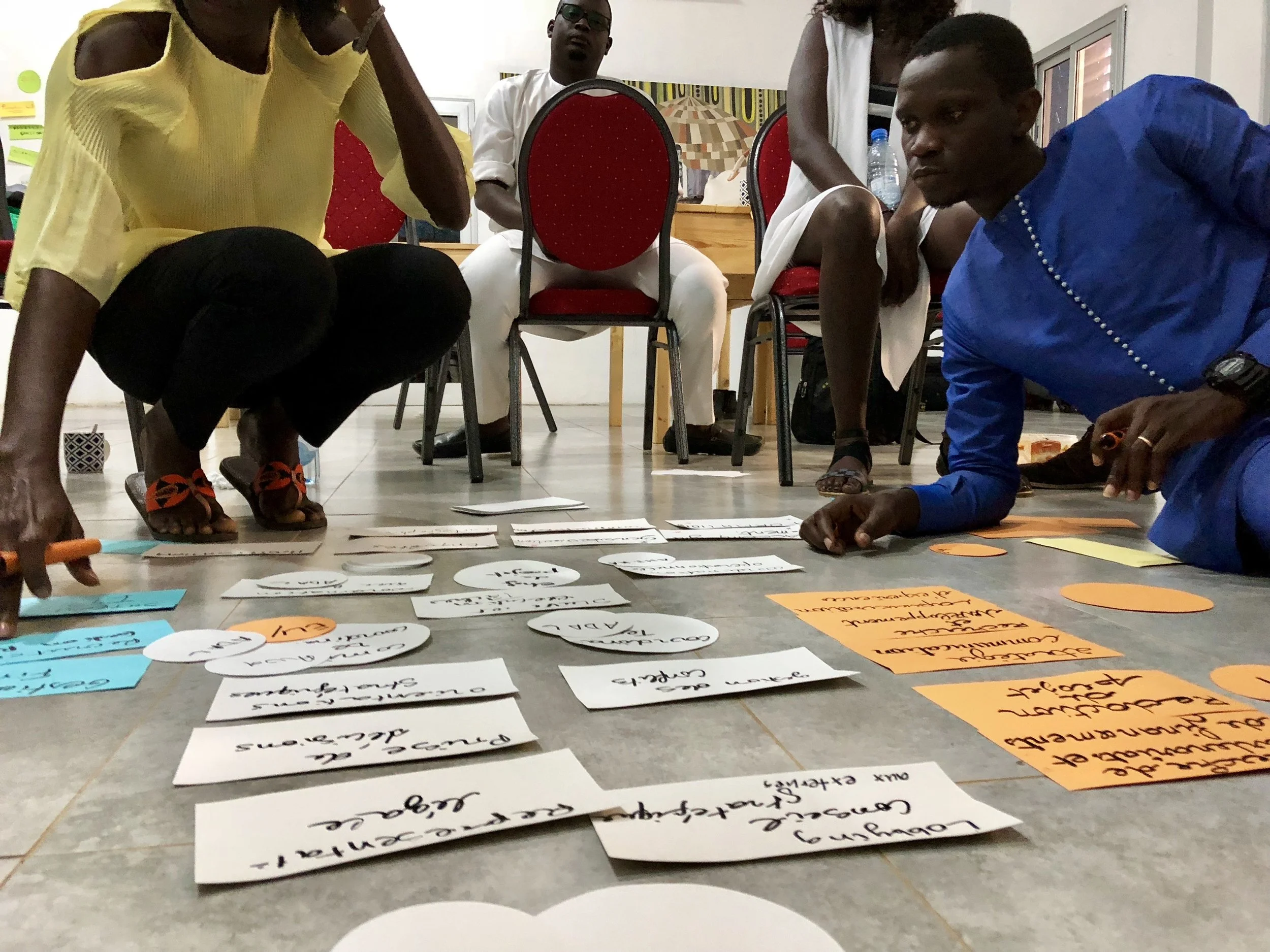 The management team of the Yeesal Agri Hub Startup (Senegal) works on a new organisational / role structure, because the team has significantly grown.