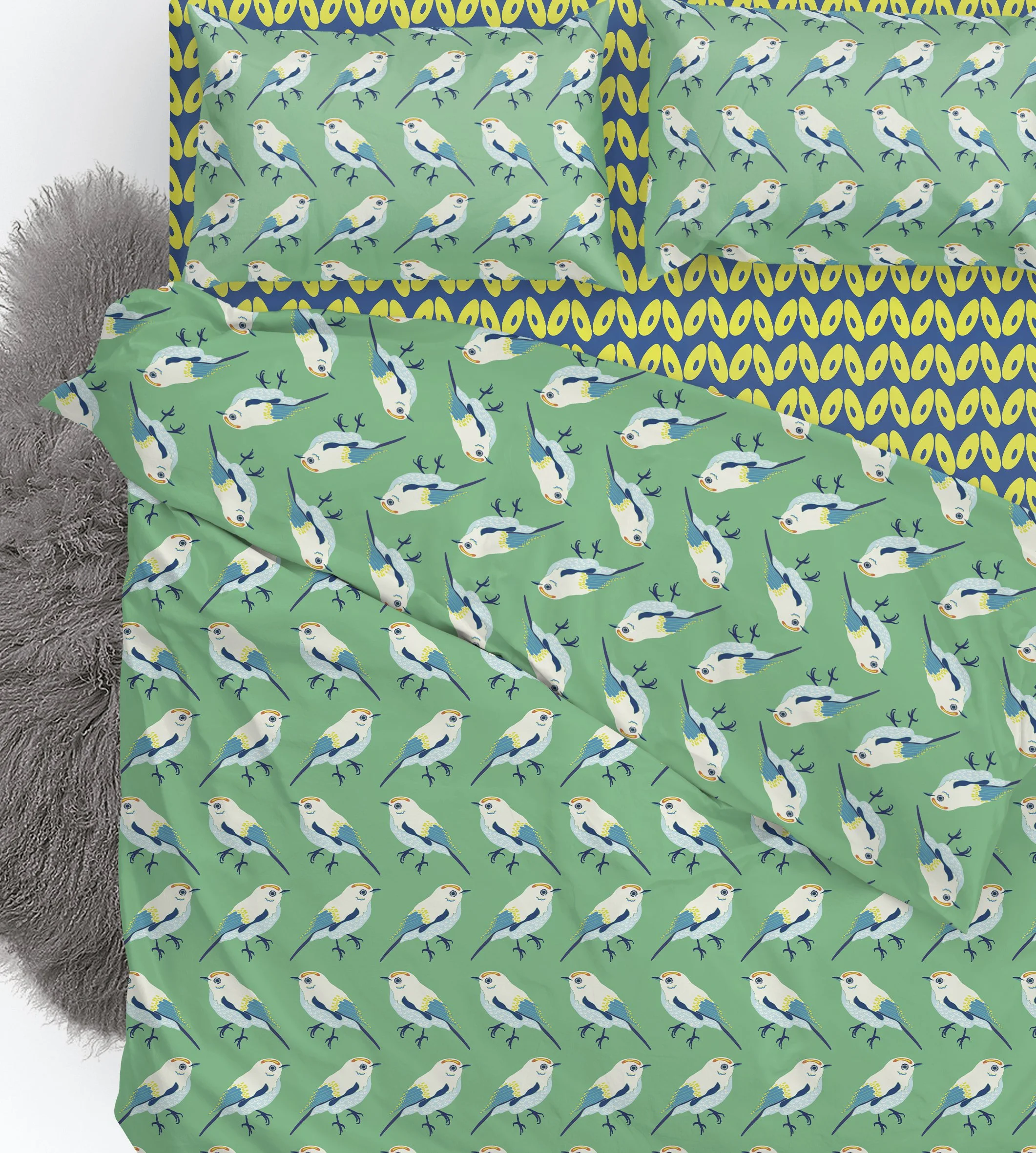 Retro Bird Bedding