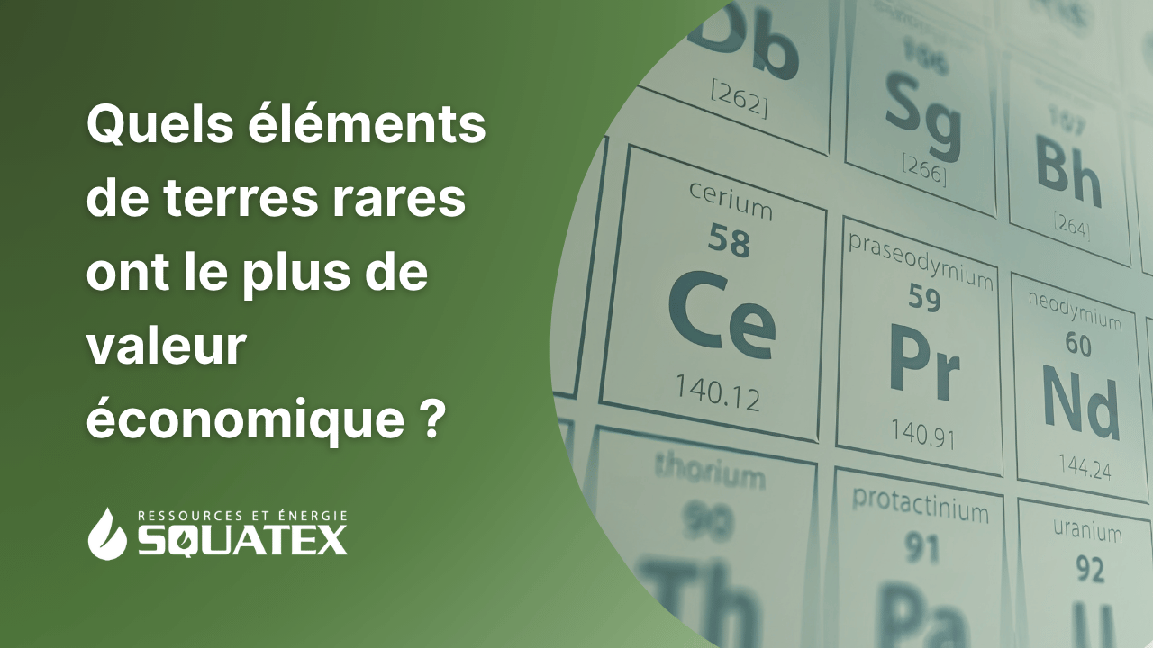 Quels éléments de terres rares ont le plus de valeur économique aujourd'hui ?