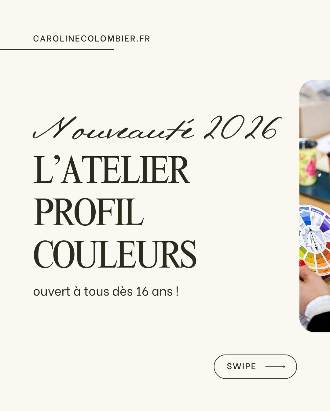 Mon d&eacute;cryptage psychologique des couleurs qui vous d&eacute;finissent et la cr&eacute;ation de la palette couleurs qui vous fait du bien sont au programme de ce nouvel atelier ✨
Partez &agrave; la d&eacute;couverte des &eacute;nergies qui vous