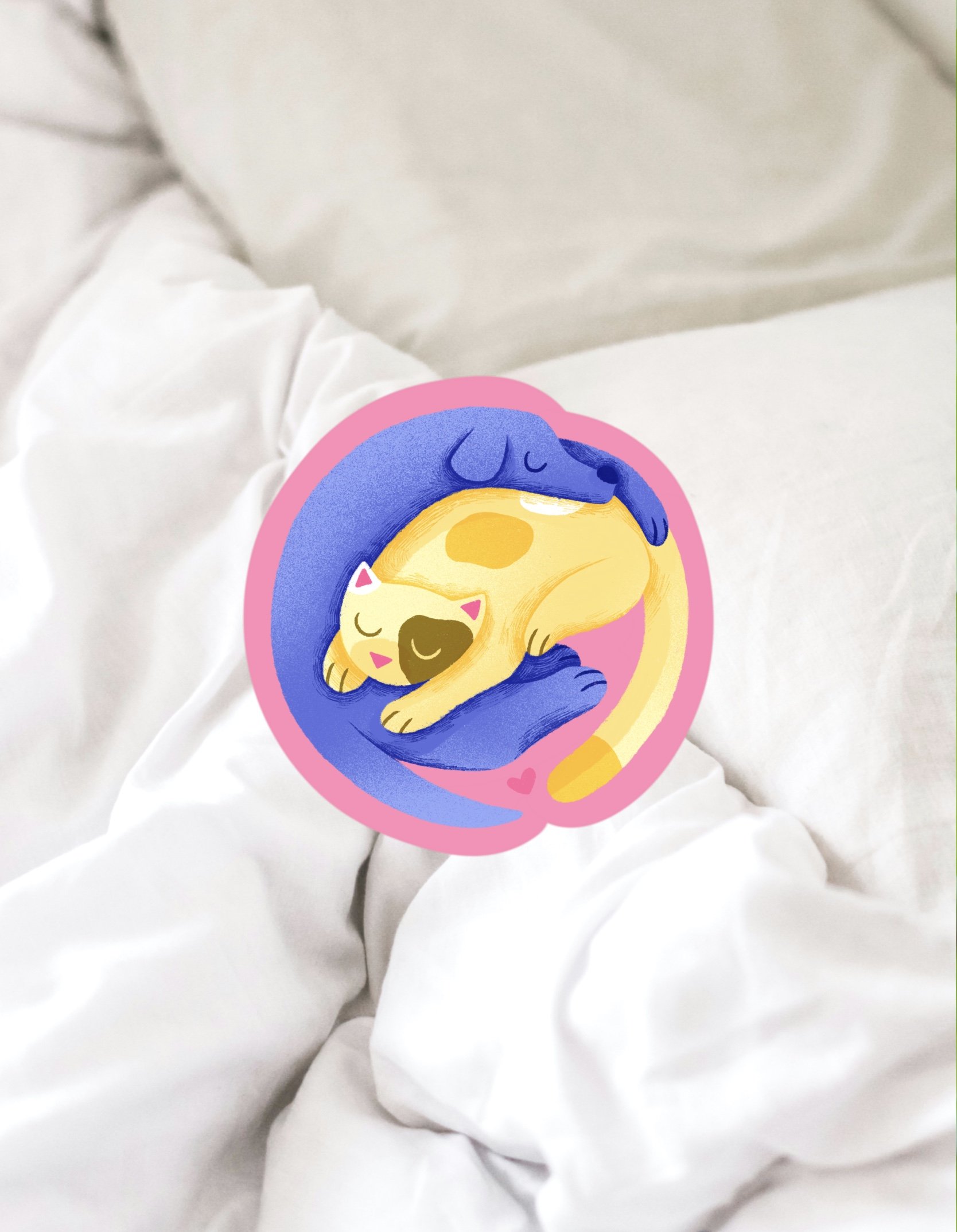 Stickers - Amitié chien chat