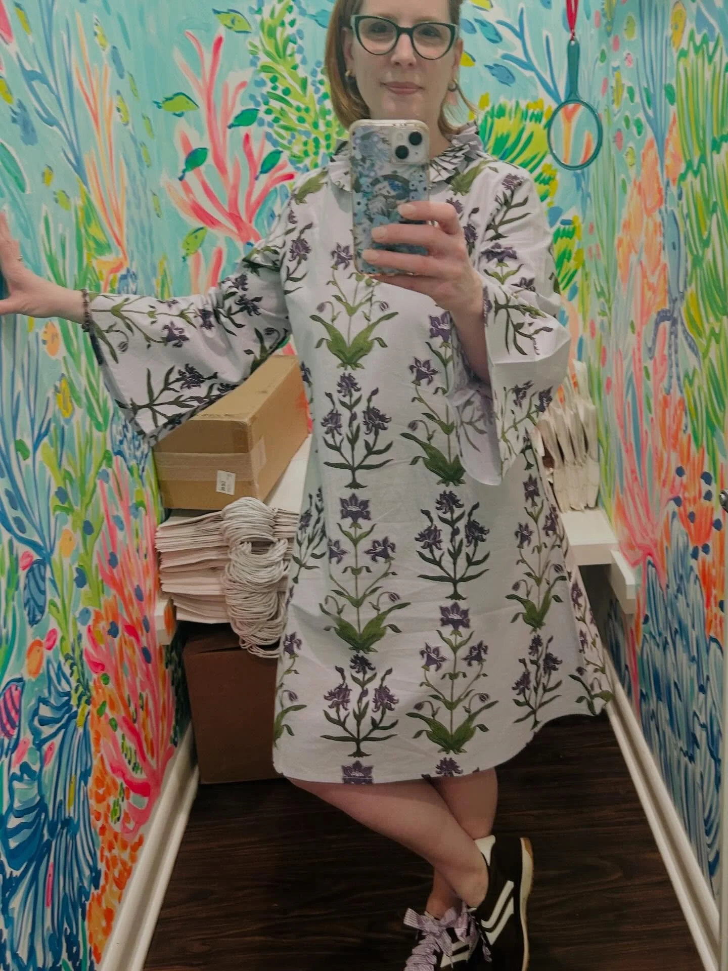 These dresses are so comfy. The perfect length too. The pink version is selling already! Come play dress up with us.
#fitcheck #springshopping #florals #njgiftshop #shoplocalnj