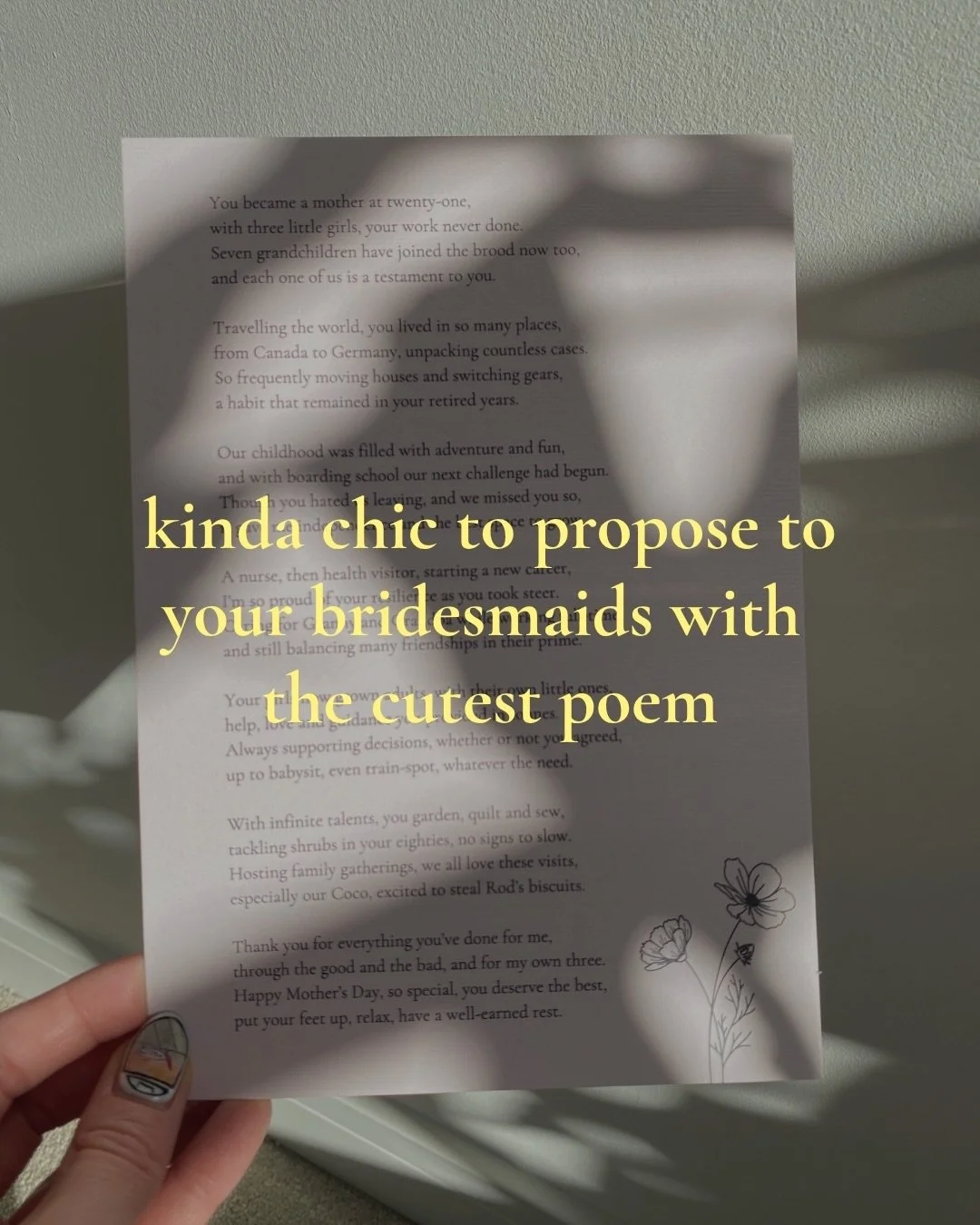 Poems are kinda chic!! 

We&rsquo;ve got availability opening up in the next few weeks for personalised poems of all kinds, so if you&rsquo;ve got an upcoming wedding, proposal or special event coming up, now is a very chic time to chat 💌

#bridesma