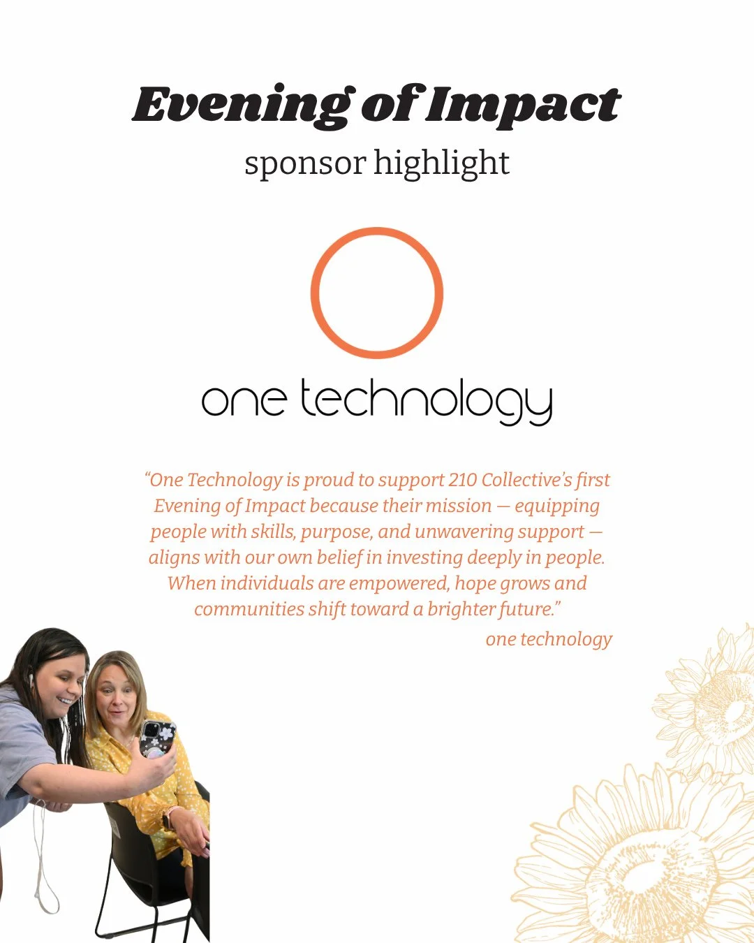 Partnership like this makes a lasting difference.⁠
⁠
We are so thankful for One Technology and their commitment to supporting a mission that empowers individuals and creates meaningful, lasting impact.
