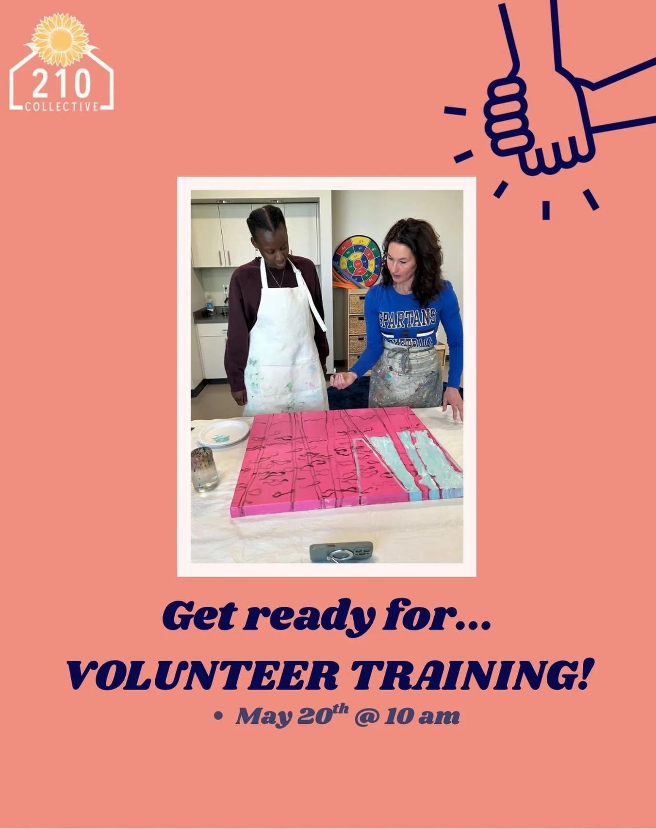 So much of what happens at 210 Collective is made possible by people who simply said &ldquo;yes&rdquo; to showing up.
As we head into summer, we&rsquo;re looking to grow our volunteer community, especially college students home for the break who want