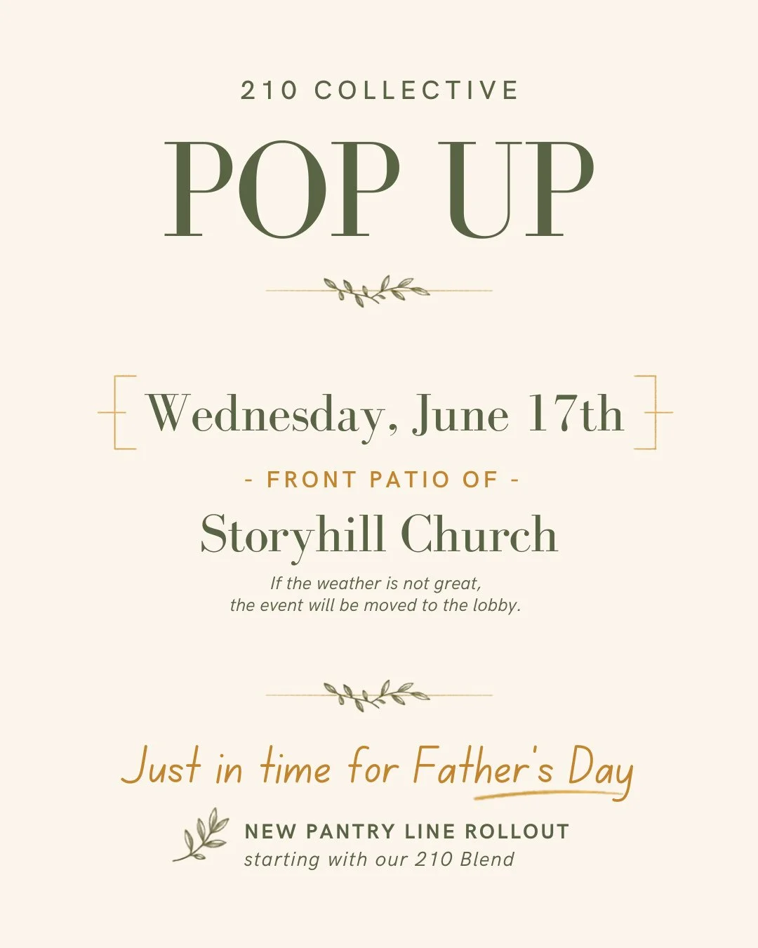 Join us next Wednesday for another fun 210 POP up! We will have our regular stock, as well as a NEW fun product, just in time for Father's Day!!