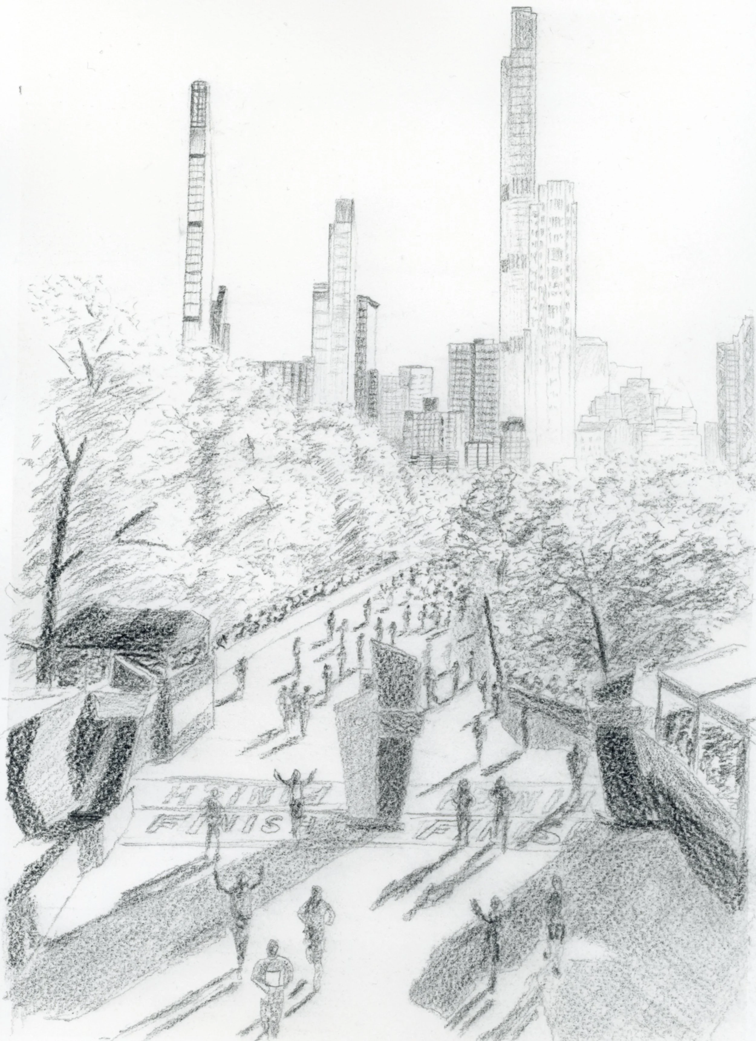 New York City Marathon Finish Line Original Painting