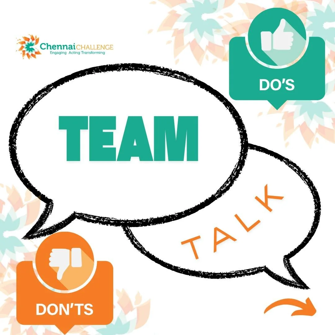 Team Talk Thursday: This week we are thinking the etiquette of dress.  What should and shouldn't we wear whilst on project?

#chennaichallenge #teamtalk #indiandress #etiquette #challengeaccepted #ccteam2026