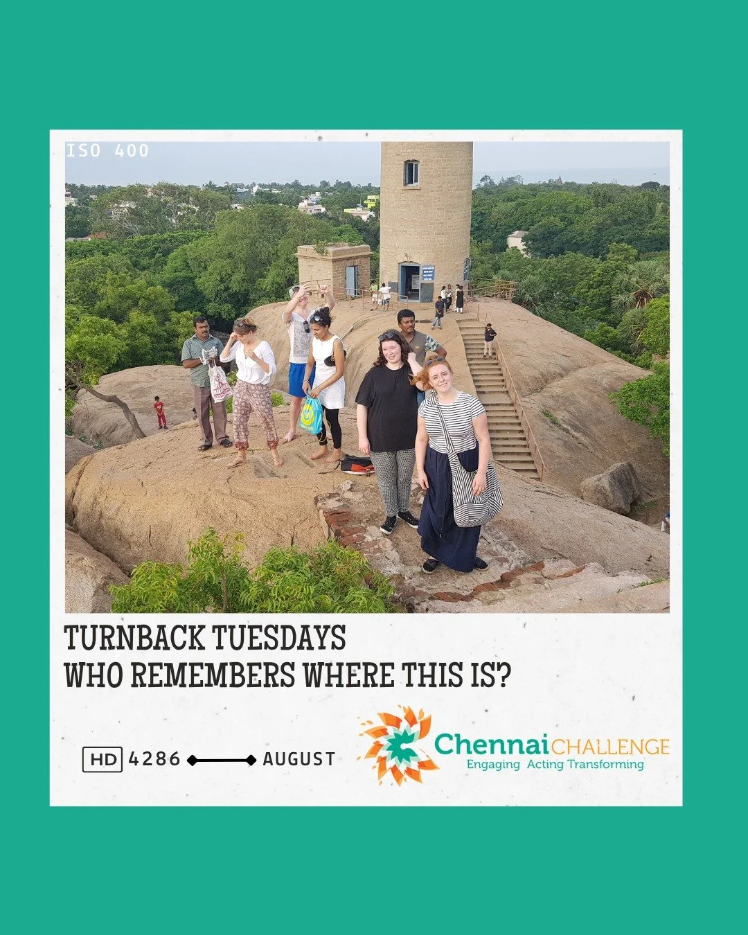 Turnback Tuesday: A team, a view, and a mystery. Can you guess where this photo was taken?

#TurnbackTuesday #JumpForJoy #TeamSpirit #ChennaiChallenge #MomentsThatMatter #SkyHighMemories