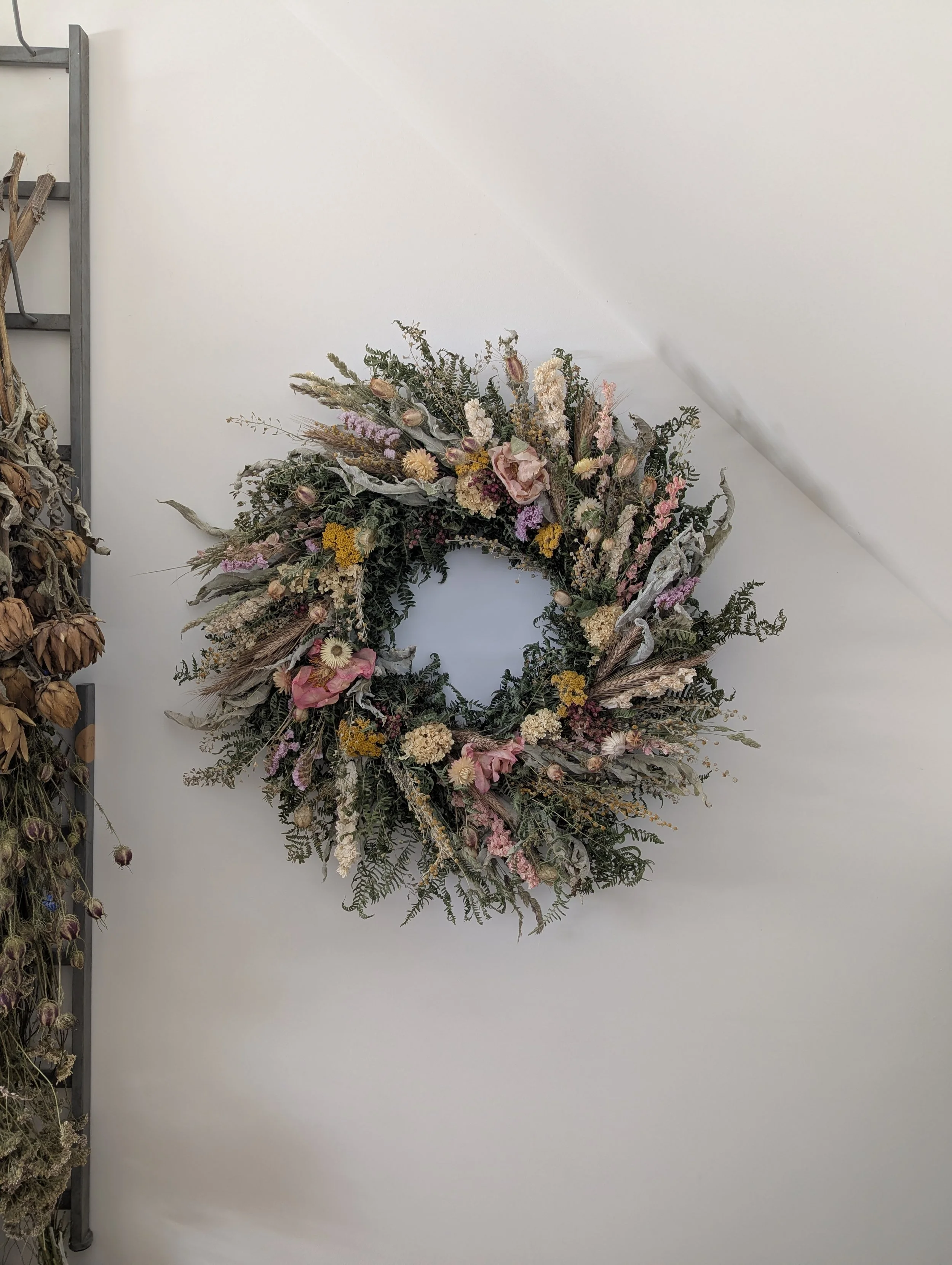 Handmade Dried Flower Wreath, extra large,  70cm