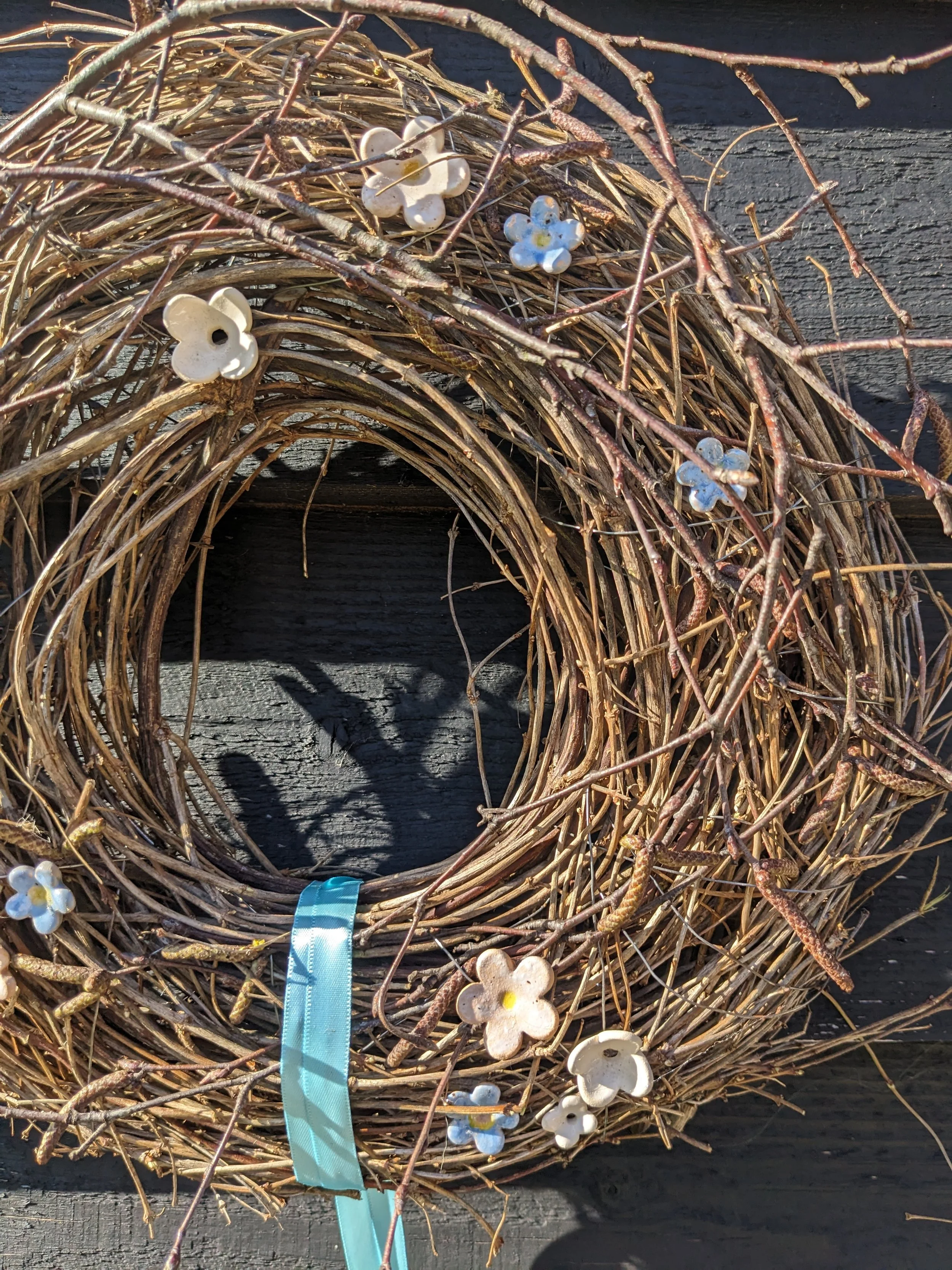 Rustic Twig Wreath / Snowberry Branch