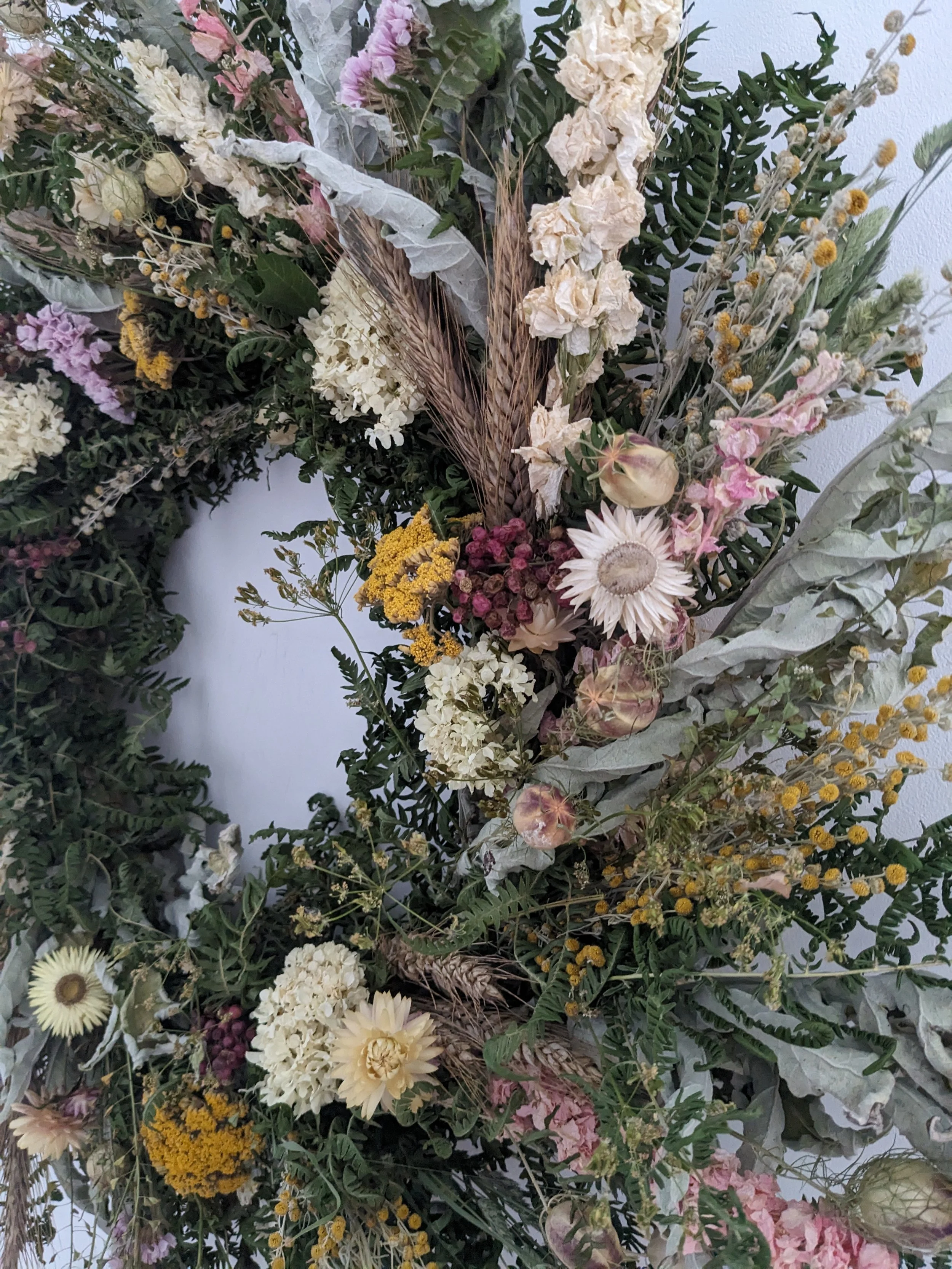 Handmade Dried Flower Wreath, extra large,  70cm