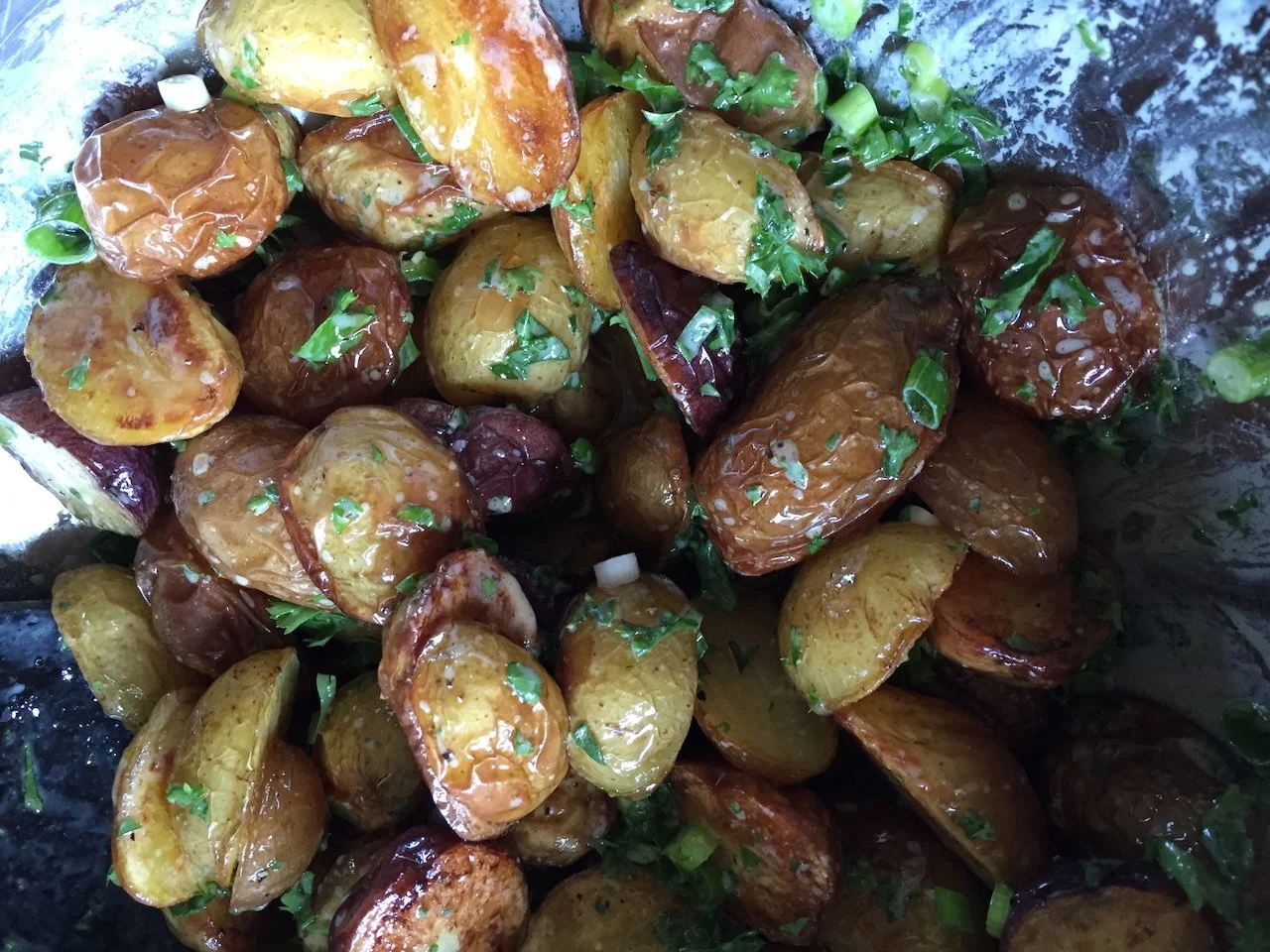Red, White and Blue Roasted Potato Salad