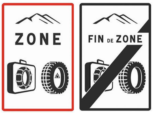 Verkeersbord zone montagneuse