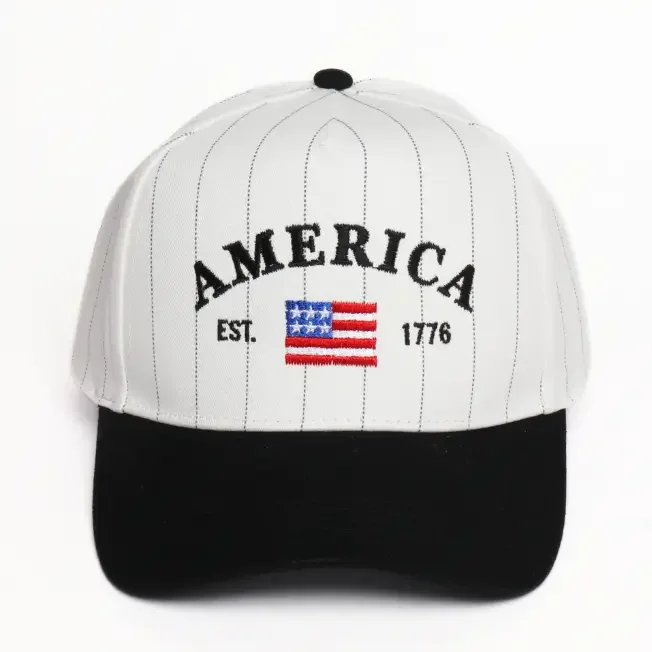 David & Young America Est. 1776 Embroidered Pinstripe Two Tone Cap