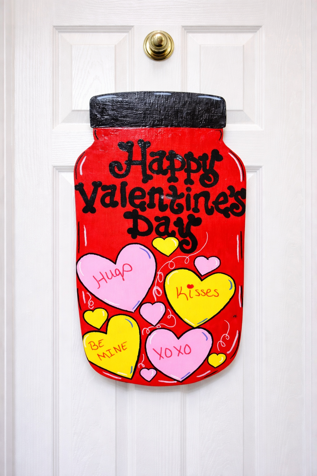 Red Mason Jar Valentines Wall/ Door Hanger