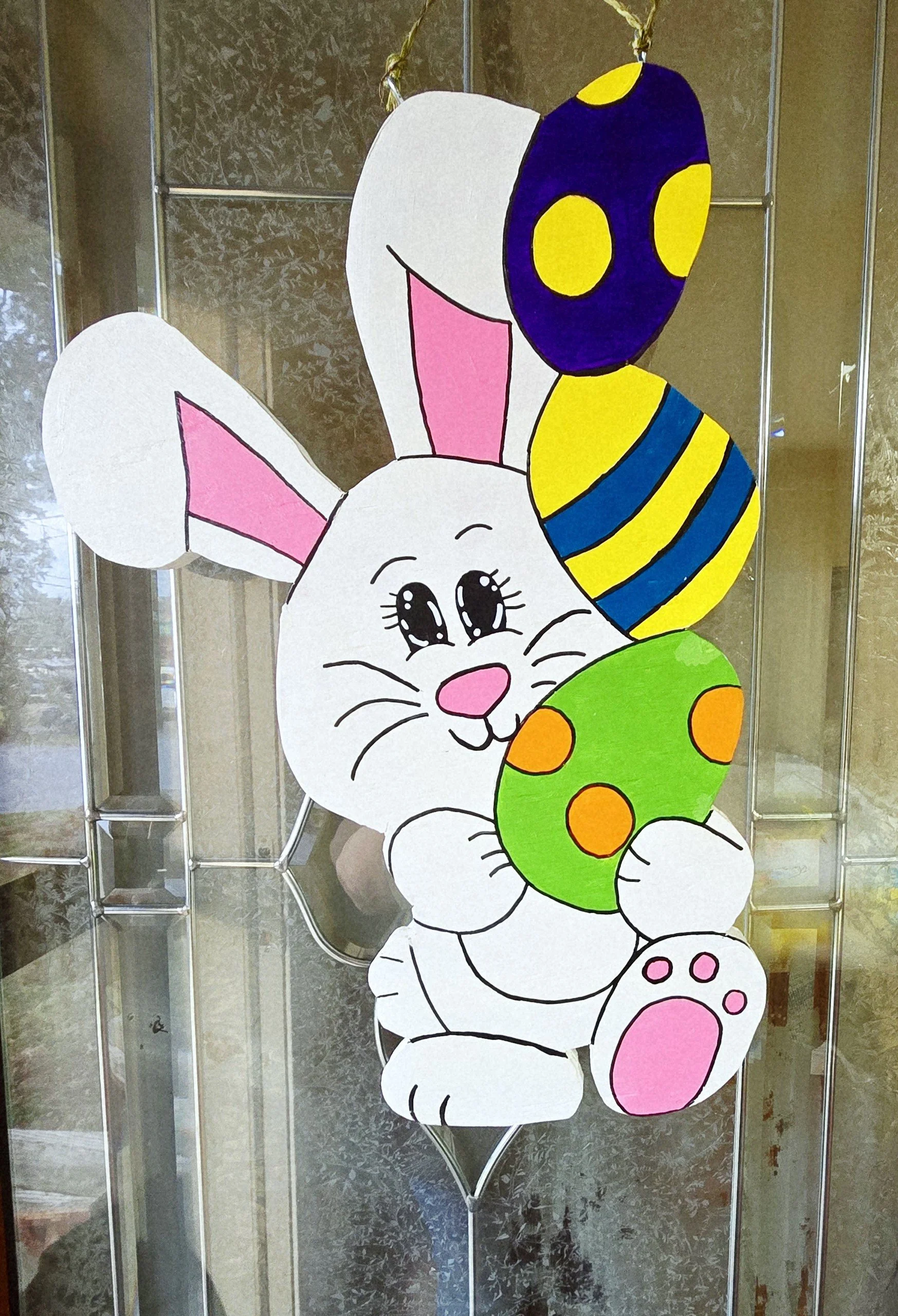 Easter Bunny Handmade Wooden Door Hanger/ Door Sign