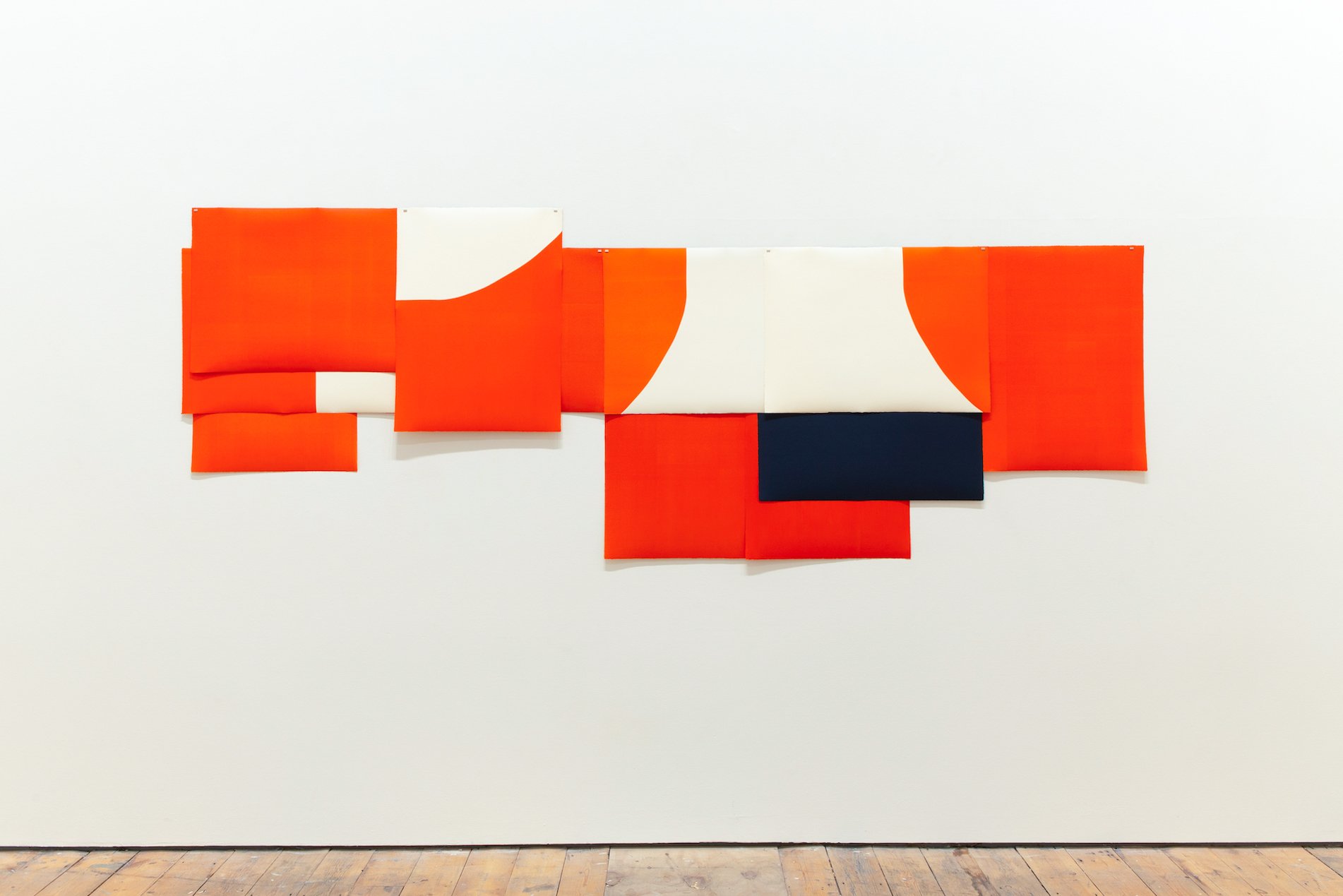 Blueprint (pattern i), 2023, hand printed etching ink on Zerkall paper, steel bars, magnets, 100x276cm (dimensions variable)