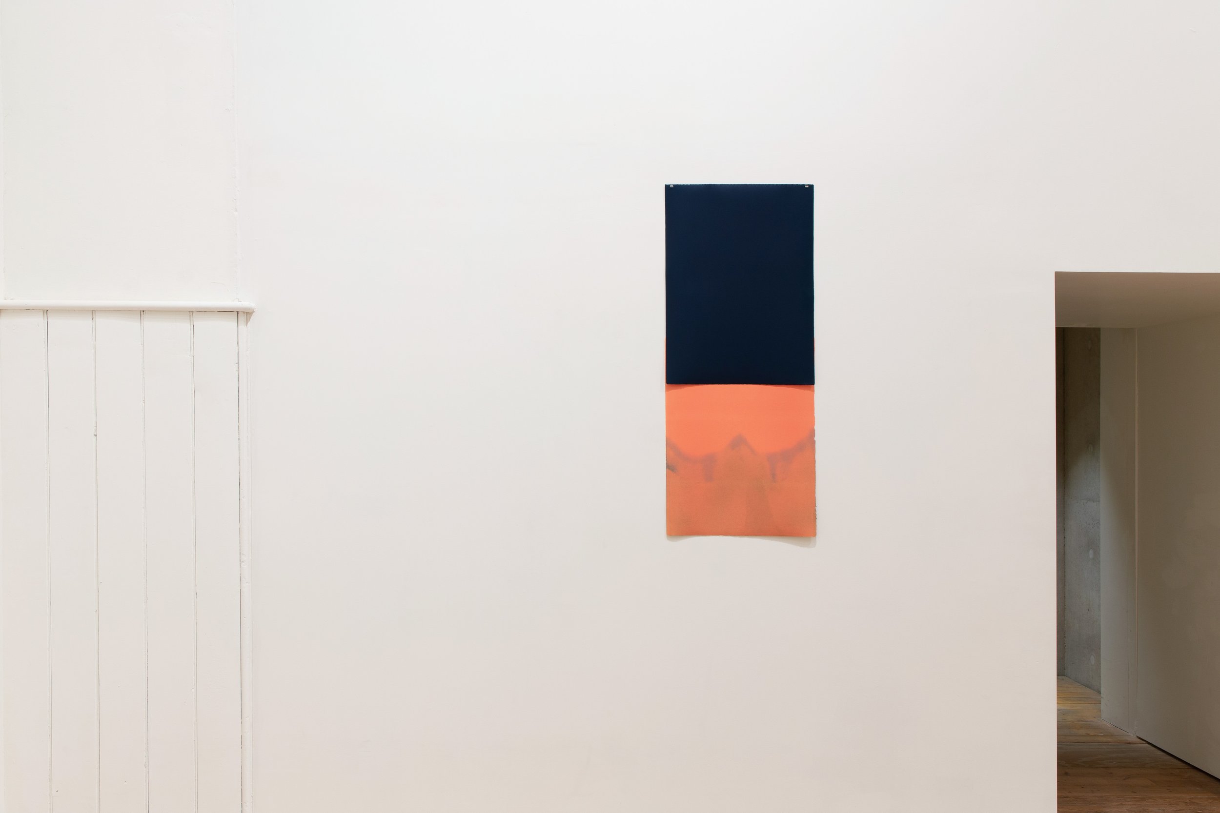 The diver sun, 2023, hand printed etching ink on Zerkall paper, steel bars, magnets, 115x48cm (dimensions variable)