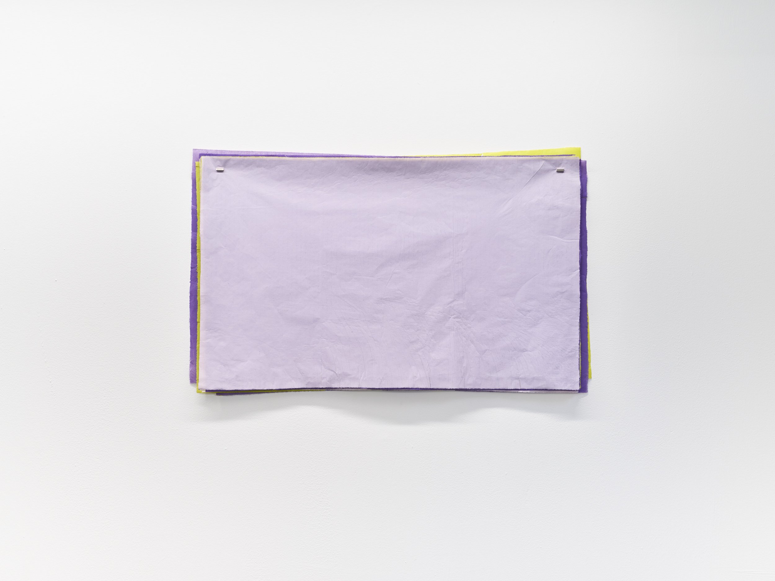 Burying a hole, 2024, hand printed etching ink on Japanese grass paper, steel bars, magnets, 51x82 cm (dimensions variable)