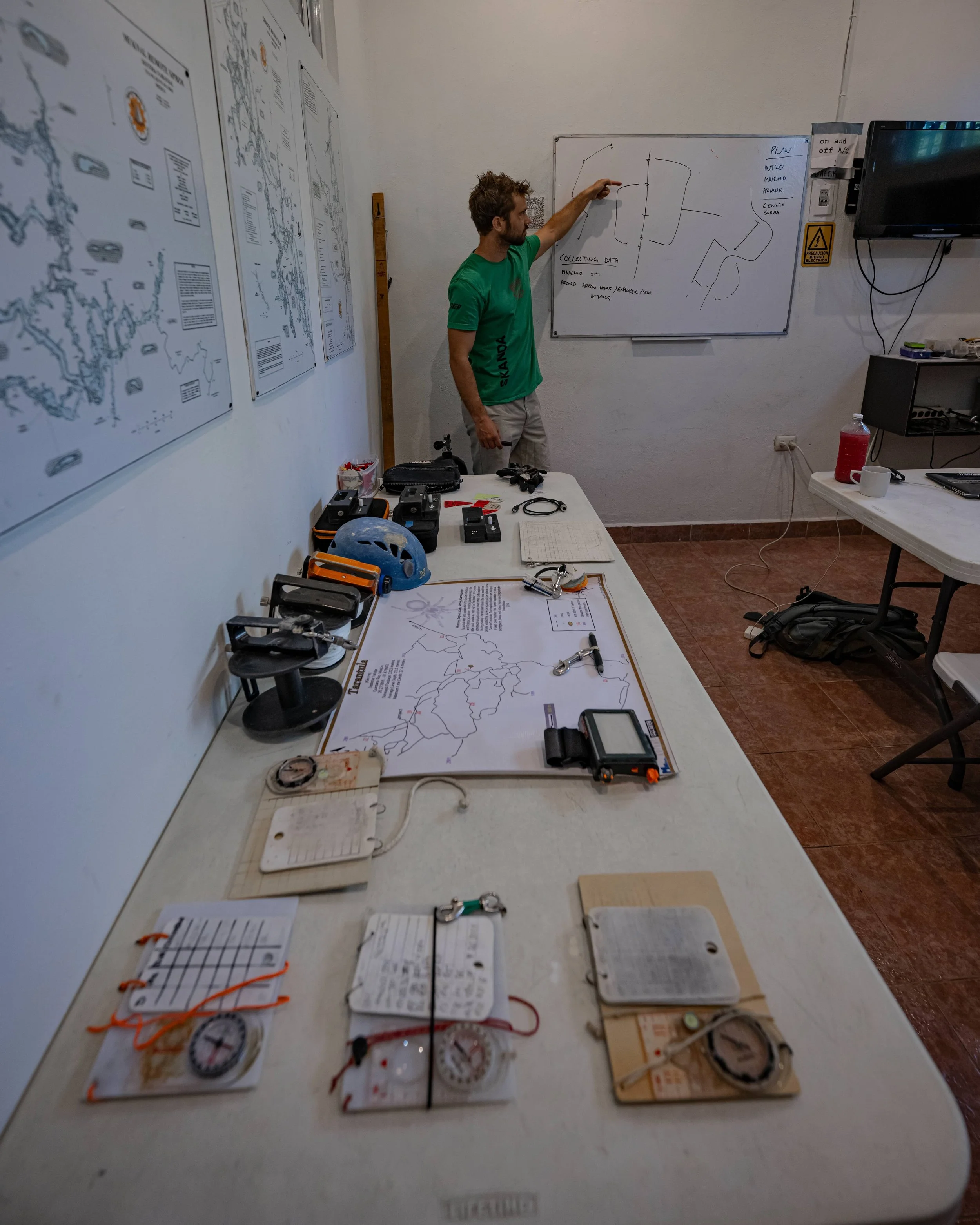 Skanda Coffield Feith teaching cave survey