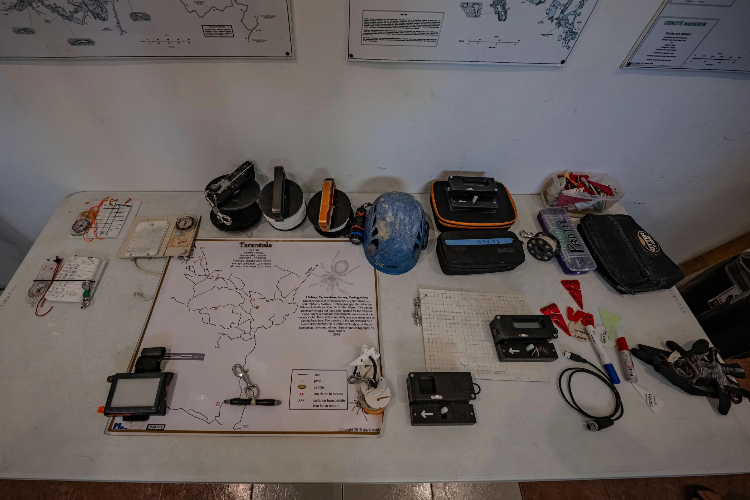 Skanda Coffield-Feith's equipment for cave survey