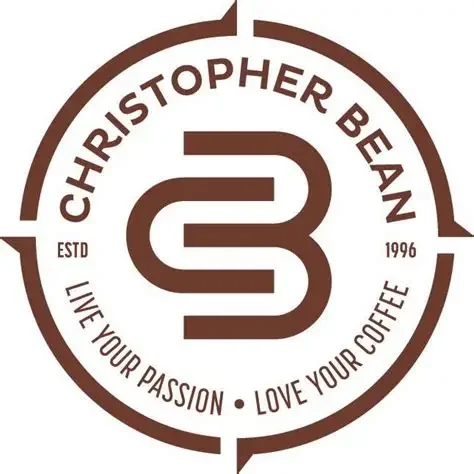 Logo for Christopher Beane featuring a stylized 'B' in the center, with surrounding text 'Christopher Beane,' 'ESTD 1996,' and slogans 'Live Your Passion' and 'Love Your Coffee.'