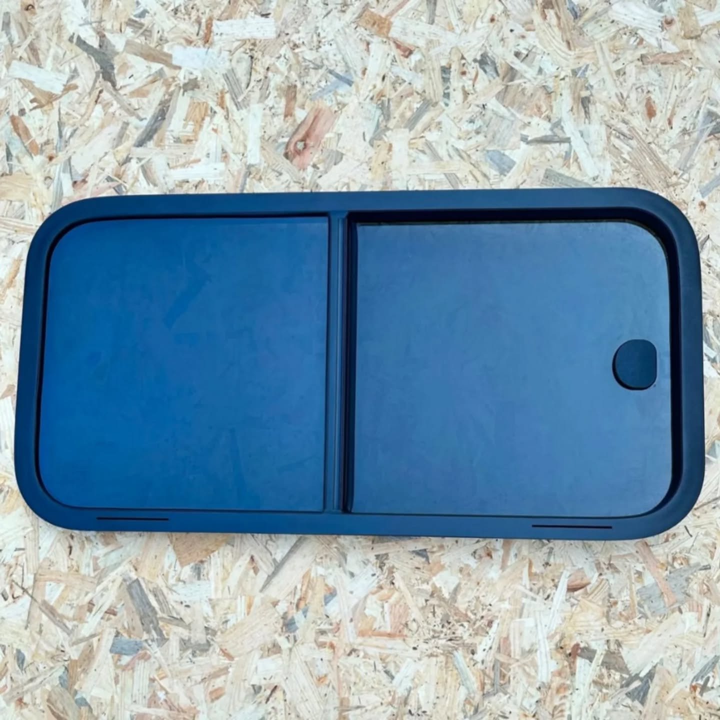 Aluminium framed opening rectangular window

824 x 424mm external frame diameter (requires a cut out in your vehicle of 801 x 401mm with radius corners)

External frame is formed from a single piece of aluminium which is precision welded, cleaned and