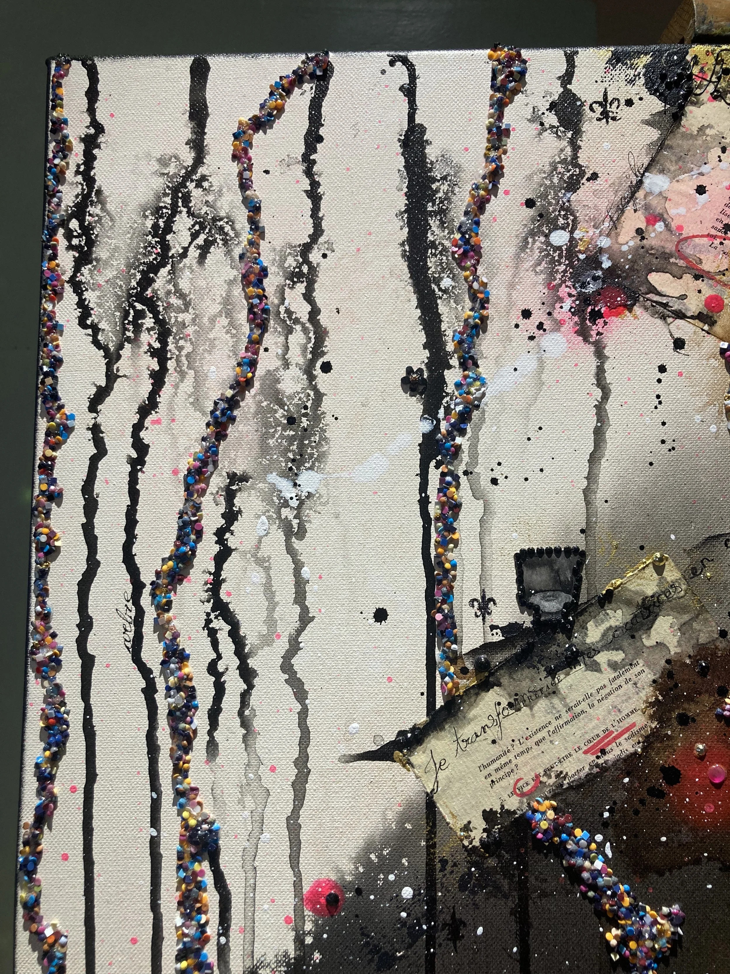 femme silhouette visage livre strass Atelier Fanny Fuoco Tableau Peinture Décoration intérieure