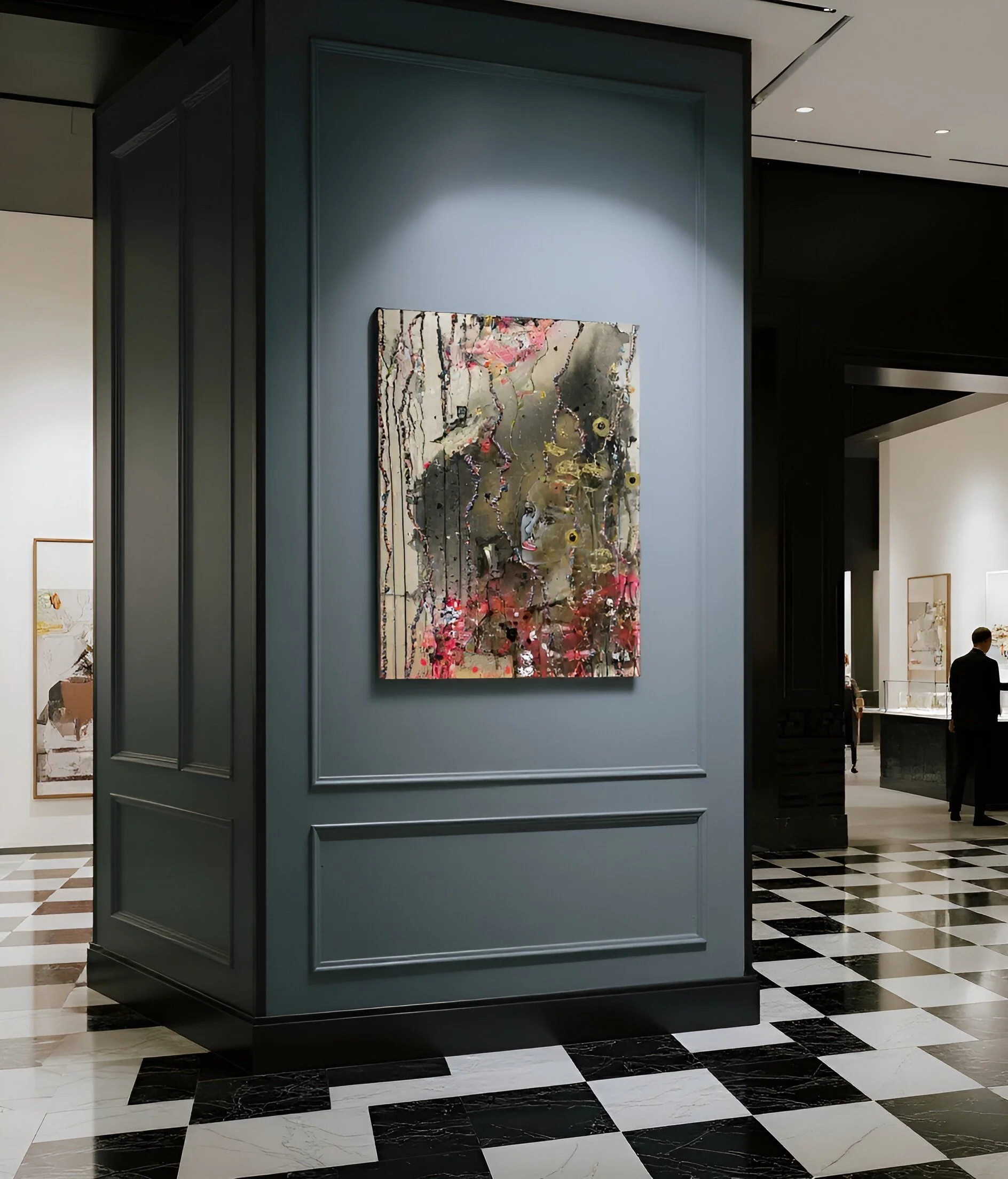 femme silhouette visage livre strass Atelier Fanny Fuoco Tableau Peinture Décoration intérieure