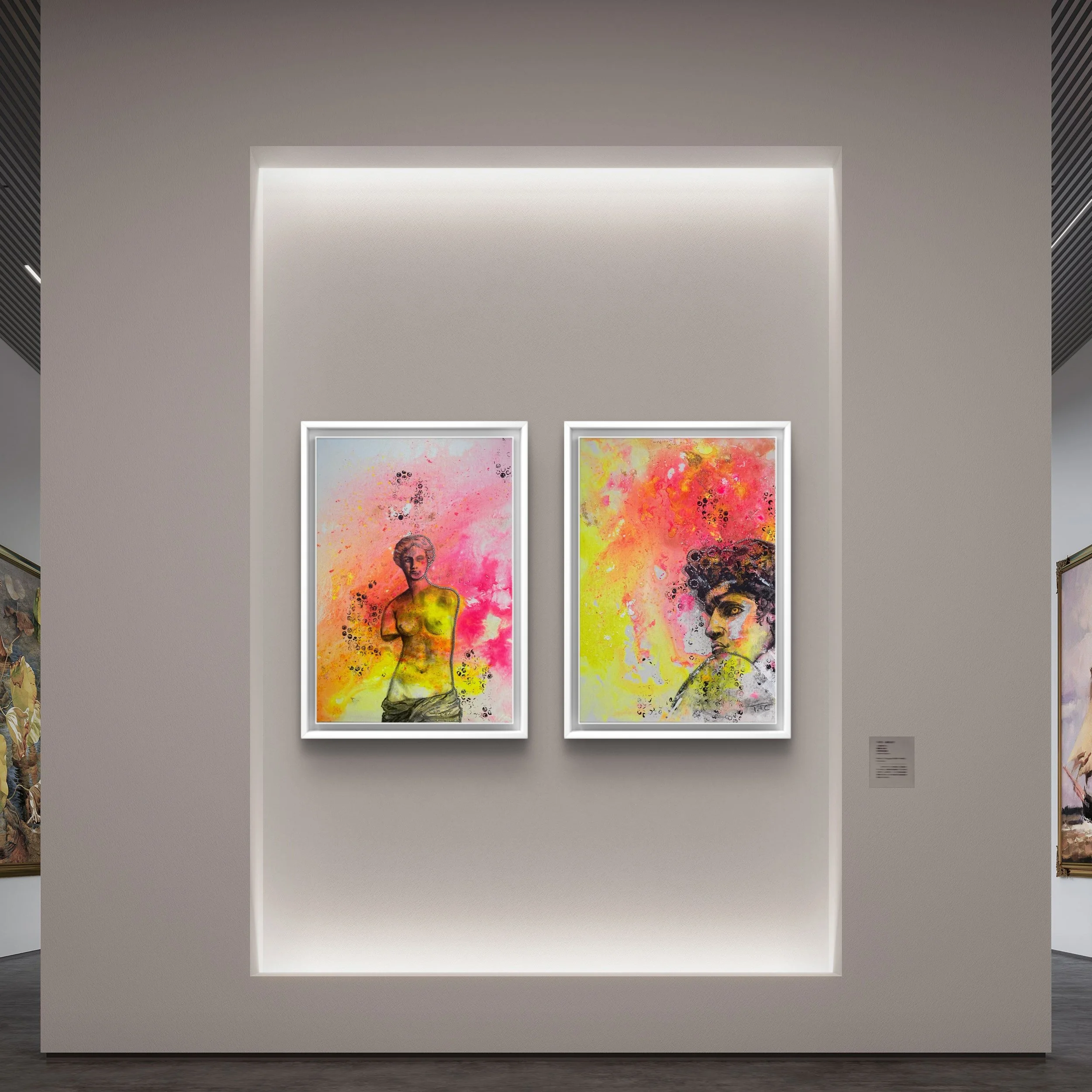 art pop aphodite grece antique Atelier Fanny Fuoco Tableau Peinture Décoration intérieure