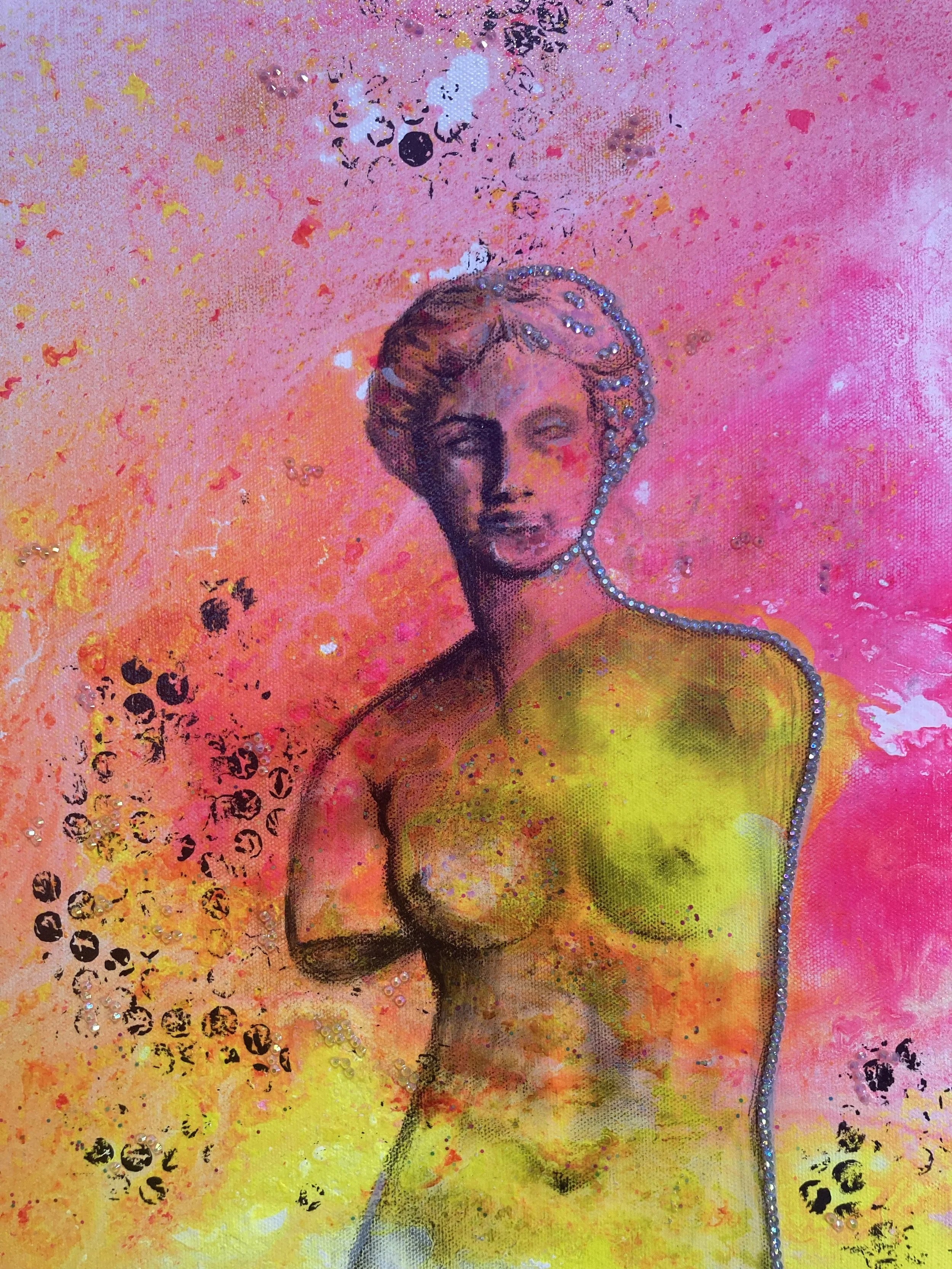 art pop aphodite grece antique Atelier Fanny Fuoco Tableau Peinture Décoration intérieure